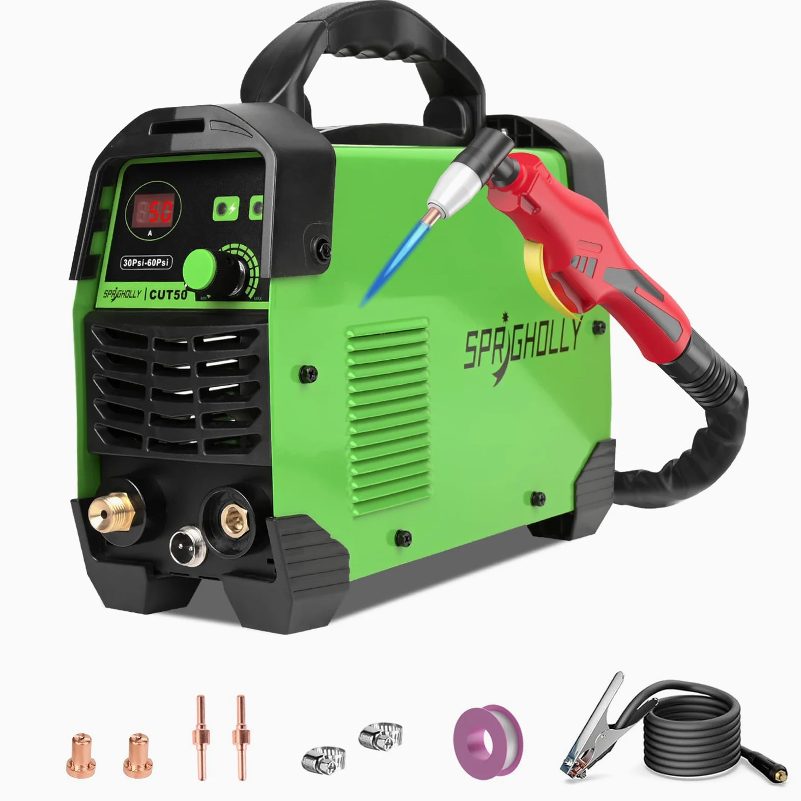Upgrade CUT50 Plasmaschneider 240V 50A – Kontaktzündung, IGBT-Inverter, max. 16 mm Schnitttiefe, für DIY & Werkstatt
