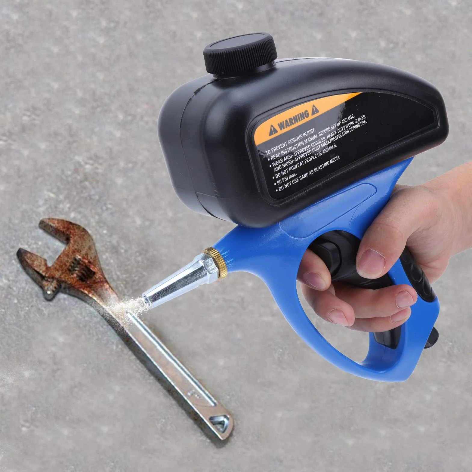 Sandstrahler, professioneller Anti-Rost-Sandstrahler Strahlmaschine handgehaltene Schwerkraftzufuhr Medienstrahlpistolen-Set tragbarer Sandstrahler kleine Düse pneumatischer Sandstrahler