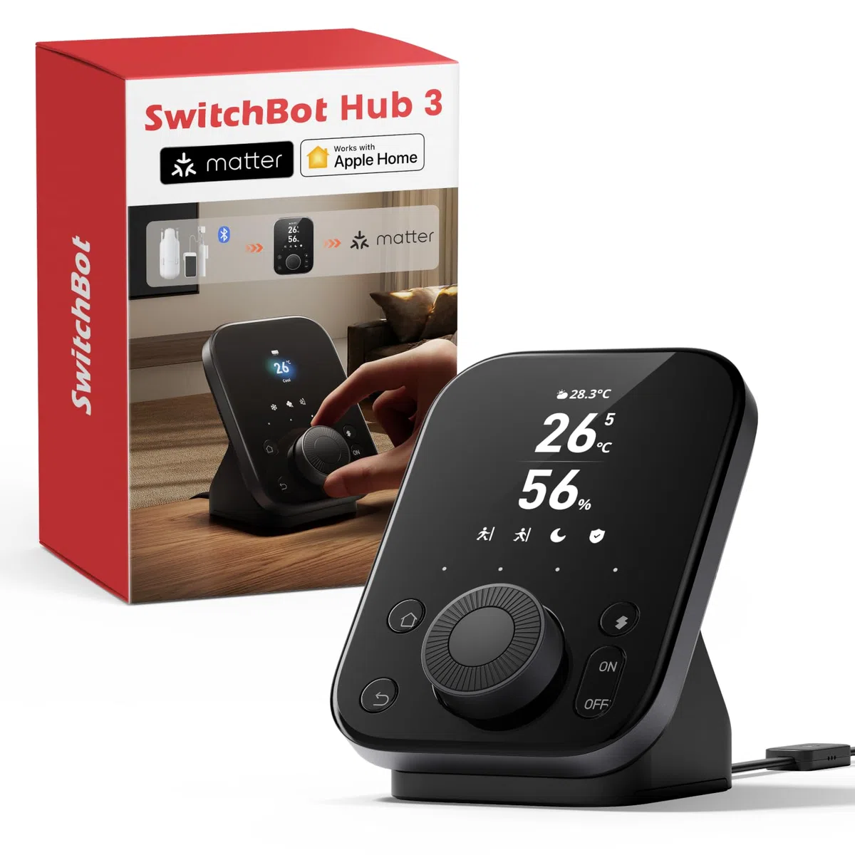 SwitchBot Hub 3 Smart Home Hub Matter Support Smart IR Bluetooth Fernsteuerung WLAN Thermometer Hygrometer 2,4 GHz Alexa HomeKit Google Home IFTTT