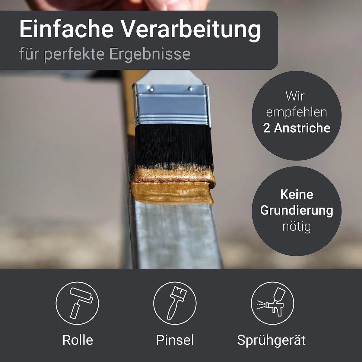 WO-WE Metallschutzlack 4in1 Metalllack Metallfarbe Metallschutzfarbe MATT W909 Anthrazitgrau - 2.5L