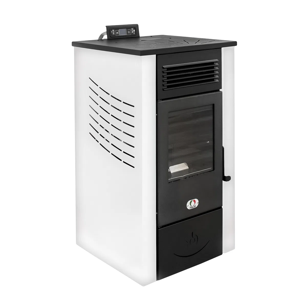 STUFE A PELLET ITALIA Canada 14 KW WiFi | Pelletöfen Effizienz 89% Heizt 130m² Autonomie 15 Std. Programmierbar WiFi-Steuerung 5 Geschwindigkeiten und Leistungsstufen 24 Monate Garantie Weiß