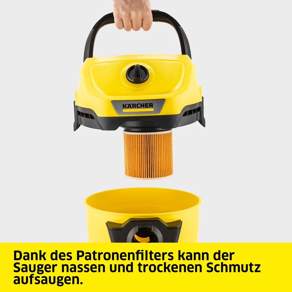 KÄRCHER Nass-/Trockensauger WD 3 V-17/4/20, 1.000 W, 17 l, 2 m, Patronenfilter, Vliesfilterbeutel