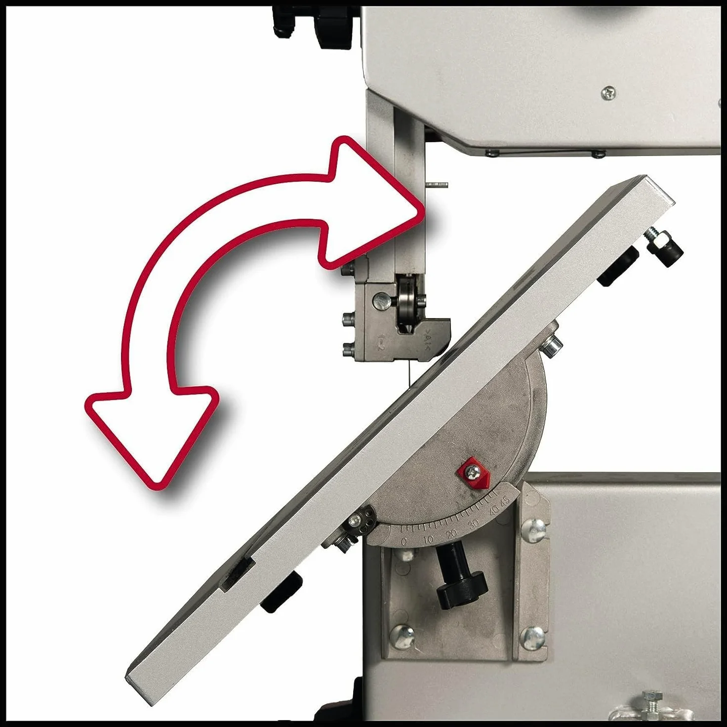 Einhell Bandsäge TC-SB 245 L (400W, max. Sägebandgeschwindigkeit 726m/min, 245 mm Durchlassbreite, max. Schnitthöhe 101 mm, neigbarer Sägetisch, Parallel- und Winkelanschlag, Absauganschluss)