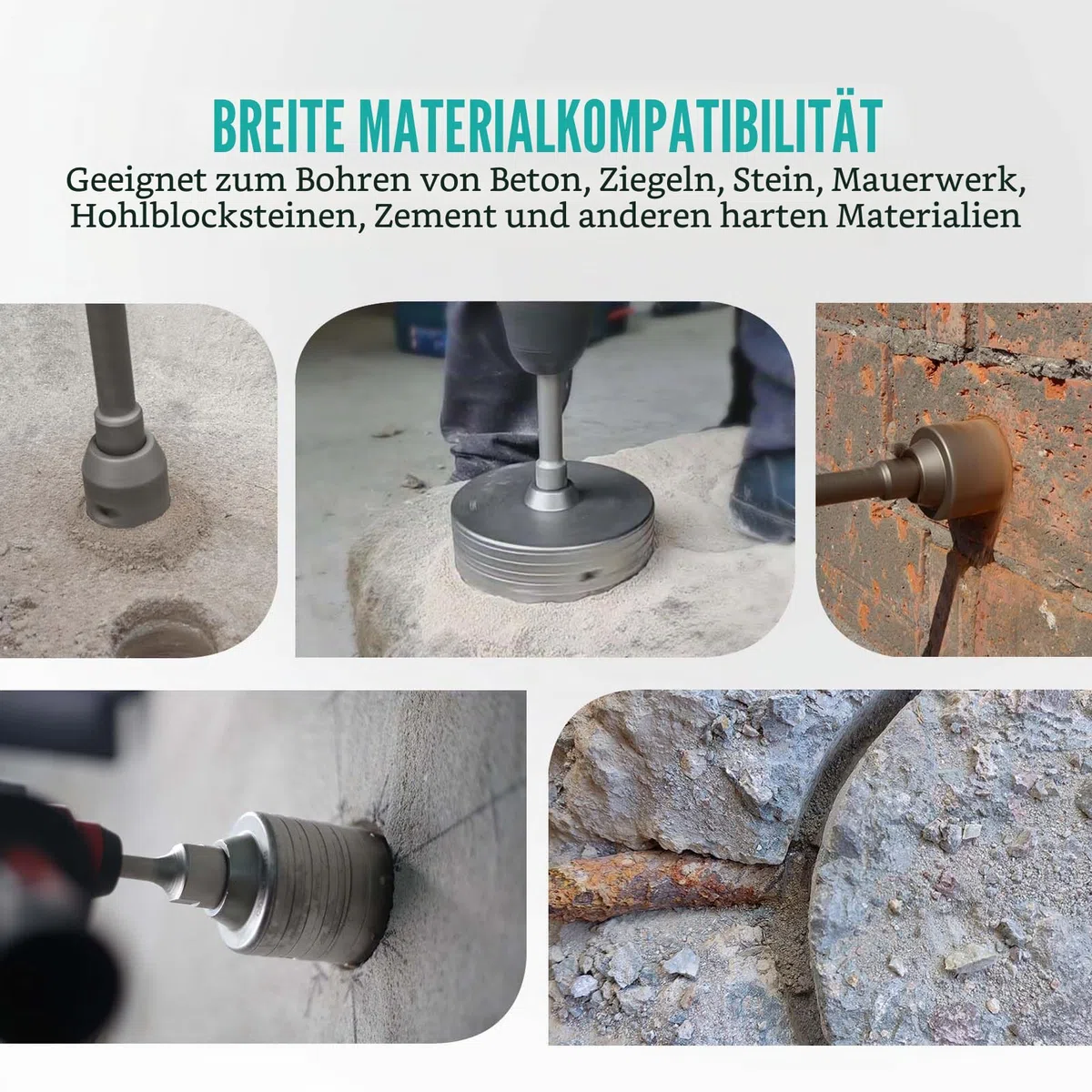 BINOTA Lochsägen-Set für Beton, Kreisbohrer, Lochsäge für Beton, Zement, Ziegel, Mauerwerk, Stein, 30, 40 und 60 mm