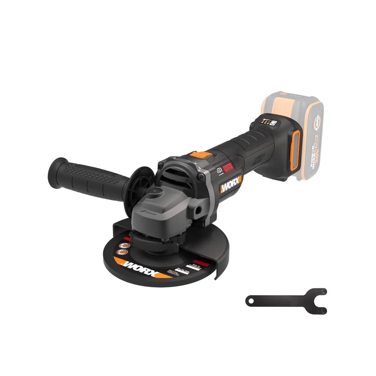 WORX WX814.9 Nitro Brushless Akku-Winkelschleifer 20V – 125mm Scheibendurchmesser – 8600 U/min – leicht & kompakt – 2-Positionen-Zusatzhandgriff – Sicherer Rückschlagschutz – ohne Akku & Ladegerät