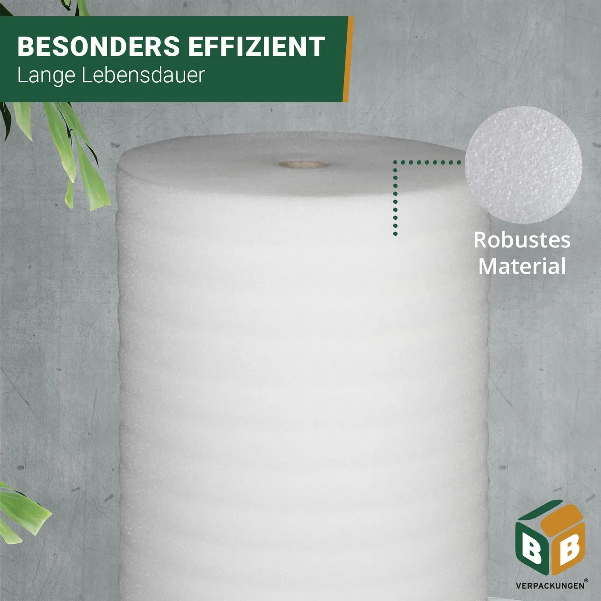 BB-Verpackungen 50 m² Trittschalldämmung 1,0 x 50 m (3 mm stark, sehr gute Schall- und Wärmedämmung) - Sets zwischen 25 m² und 500 m²