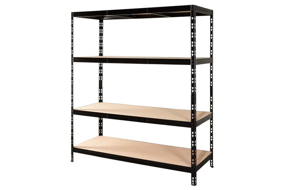 CALLIDUS stabiles Schwerlastregal 150 x 50 cm I Lyon schwarz I Metallregal Lagerregal Steckregal Kellerregal (schwarz)