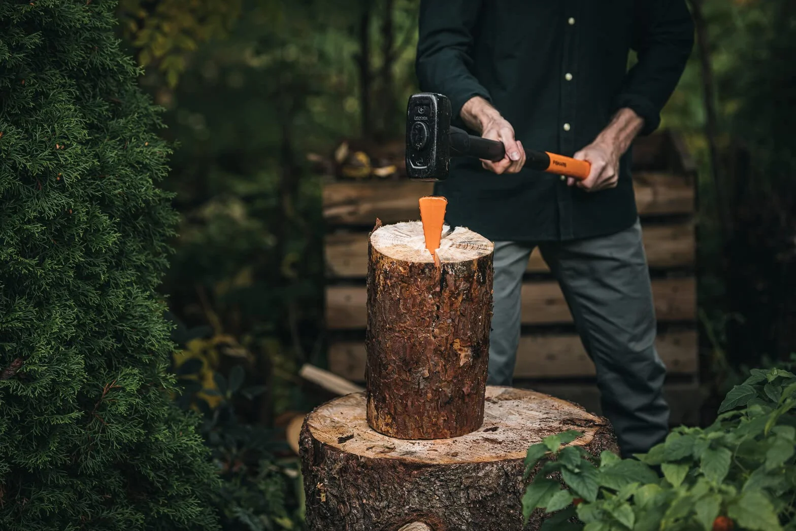 Fiskars Vorschlaghammer, Gewicht: 6,13 kg, Karbonstahl (geschmiedet), Schwarz/Orange, XXL, 1001618