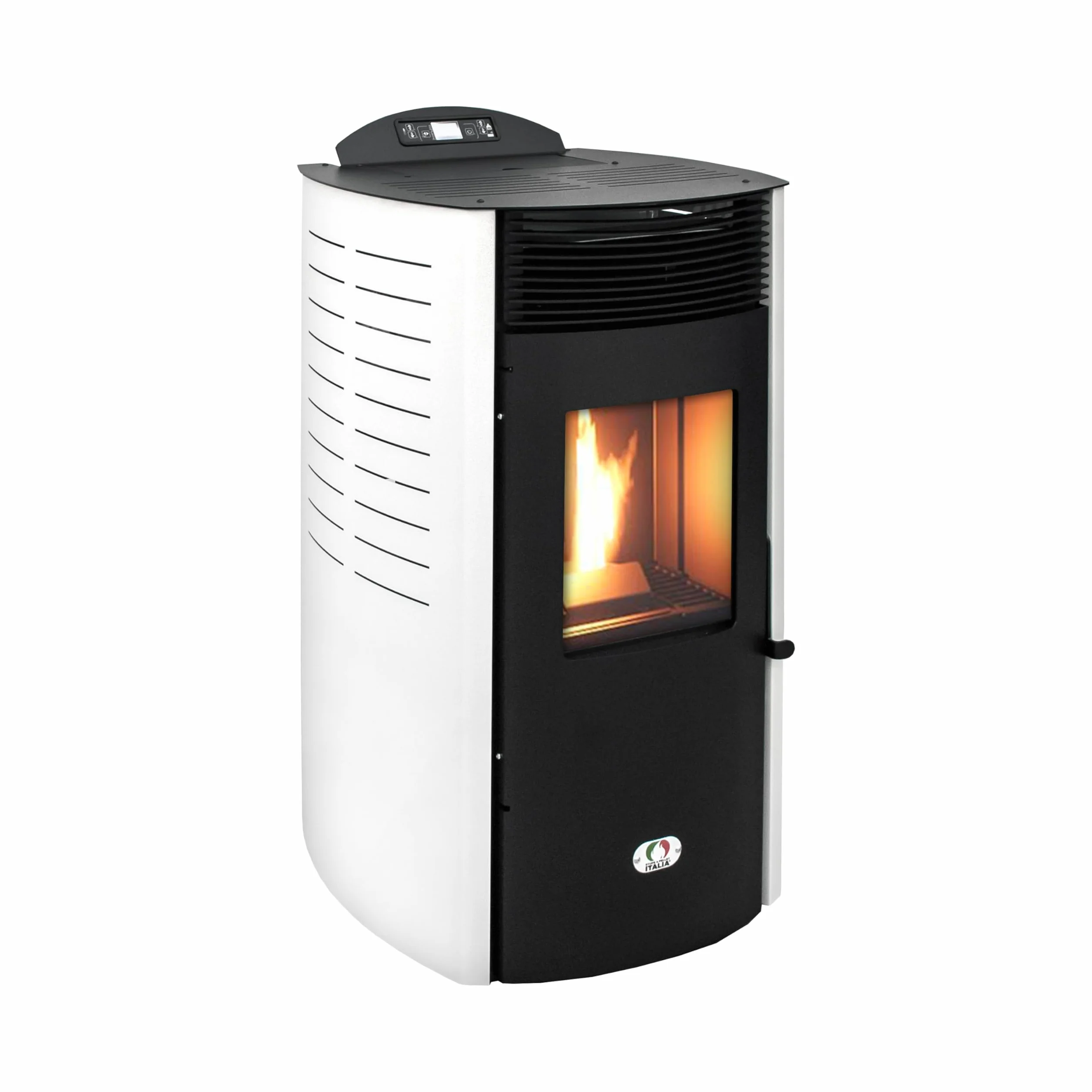 STUFE A PELLET ITALIA Siberia Aria New 15 KW WiFi | Pelletöfen Heizt 140m² Effizienz 92% Autonomie 30 Std Programmierbar WiFi-Steuerung 5 Geschwindigkeiten und Kräfte 24 Monate Garantie Weiß