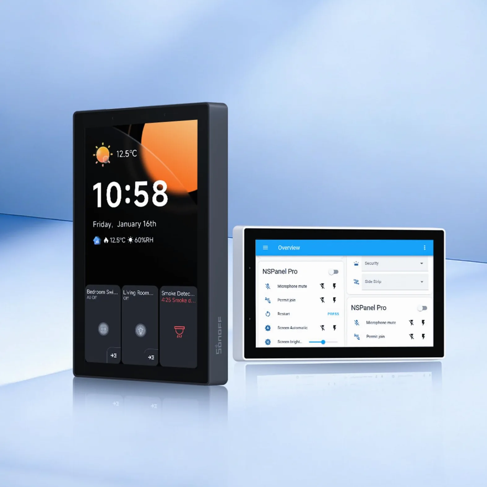 SONOFF NSPanel Pro 120 Smart Home Control Panel mit Integriertem Zigbee Gateway und Heimsicherheit, Energieüberwachung, Kameraanzeigefunktionen (weiß)