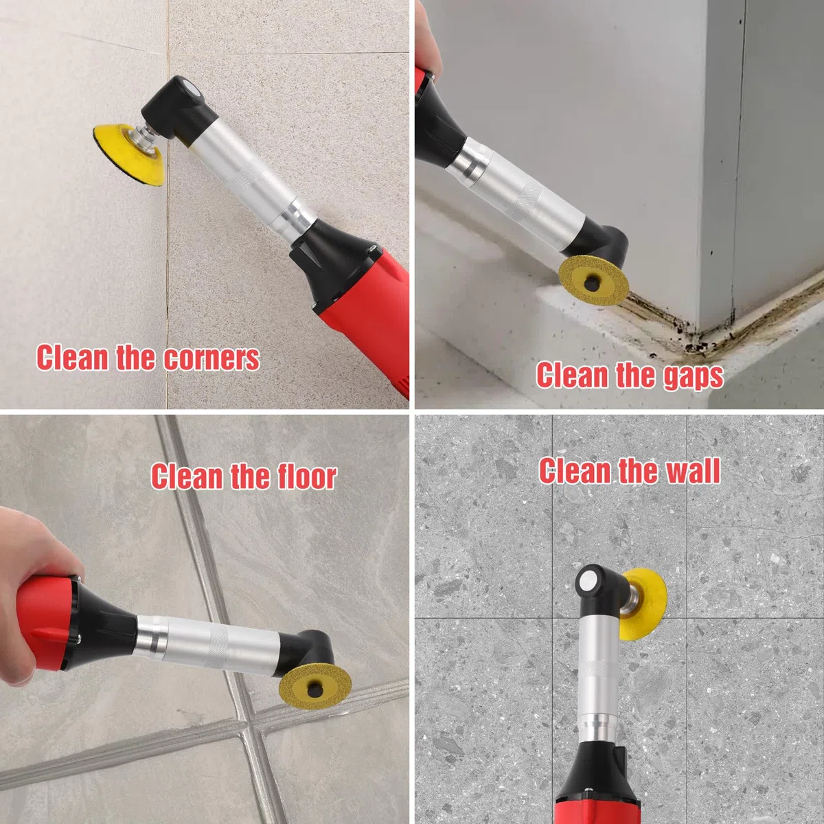 Reparaturwerkzeug für Fliesenfugen, 18-teiliges Set mit rechtem Schleifer, 350 W, 6 Geschwindigkeitsstufen, Polierzubehör, Schleifen und Schneiden