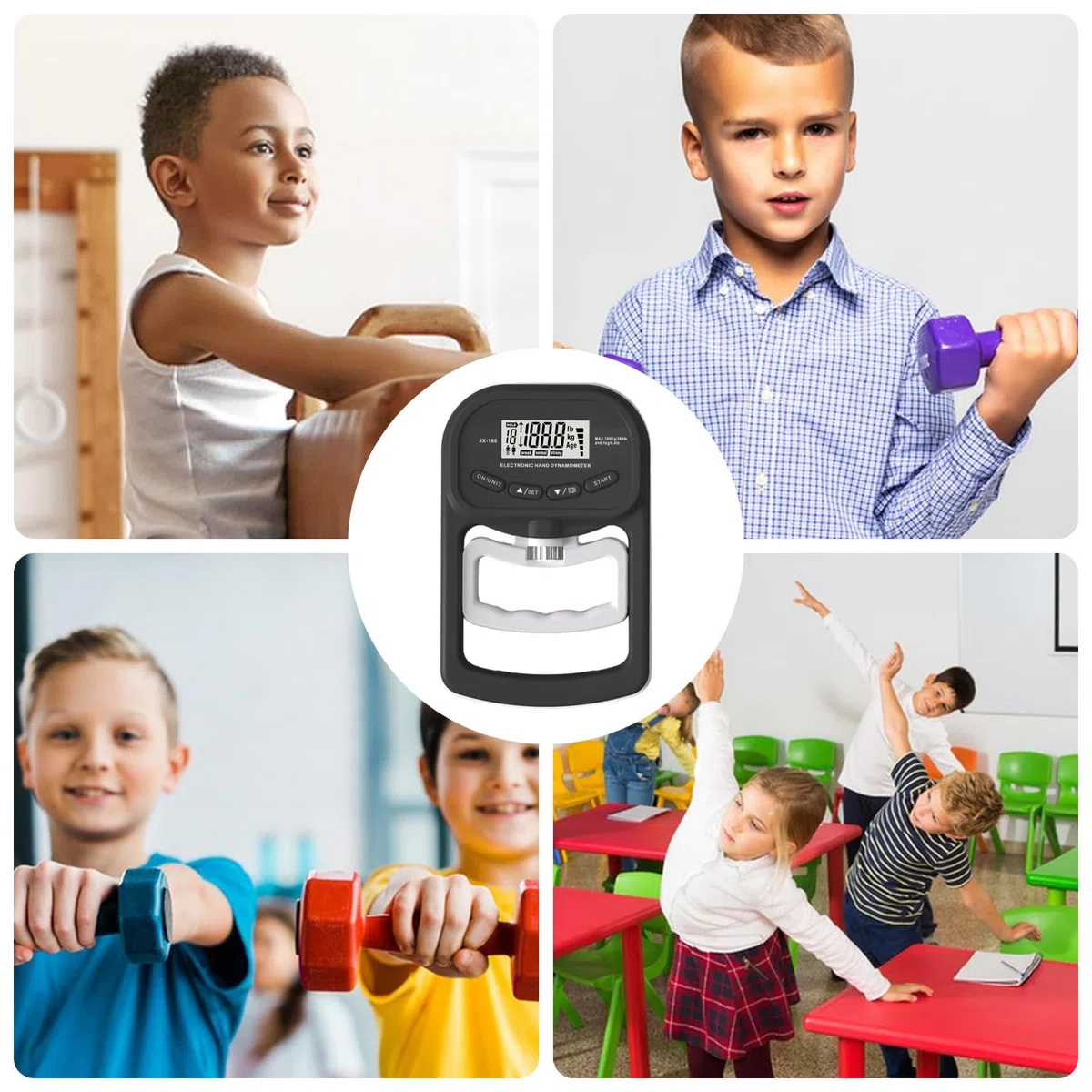 Griffkrafttrainer – Handkraft-Tester – Handkraftprüfer, tragbar, batteriebetrieben, intelligenter Gedächtnistrainingszähler mit komfortablem Griff für Sport