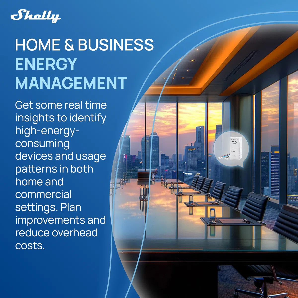 Shelly 3EM-63W Gen3, WLAN-Energiemessgerät für Drei- oder Einphasenanlagen, Echtzeit-Vier-Quadranten-Messung, Keine Lastschwelle, Photovoltaik-kompatibel, Kein Hub Erforderlich