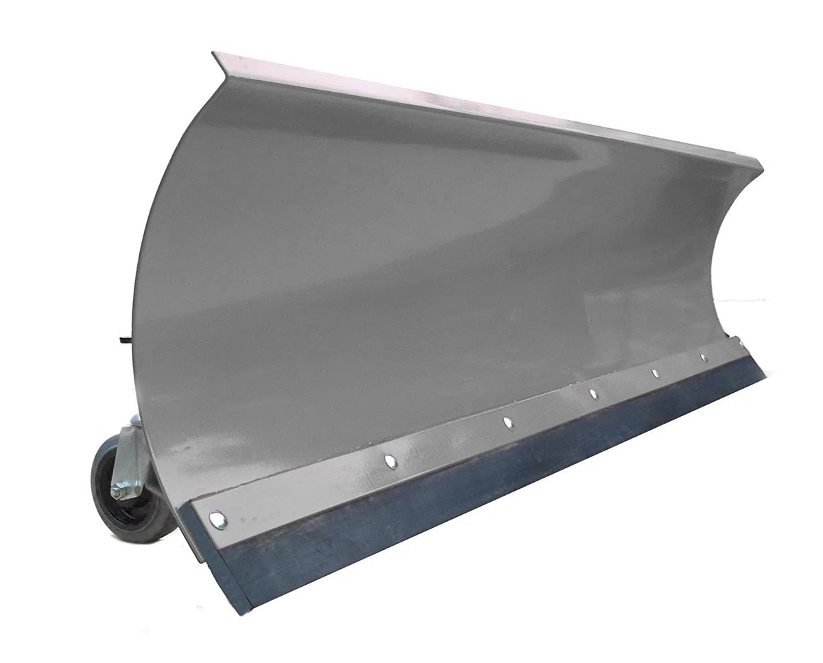 SRM Design Räumschild Schneeschild für Einachser/Rasentraktor mit Rollen Grau 100 x 40 cm