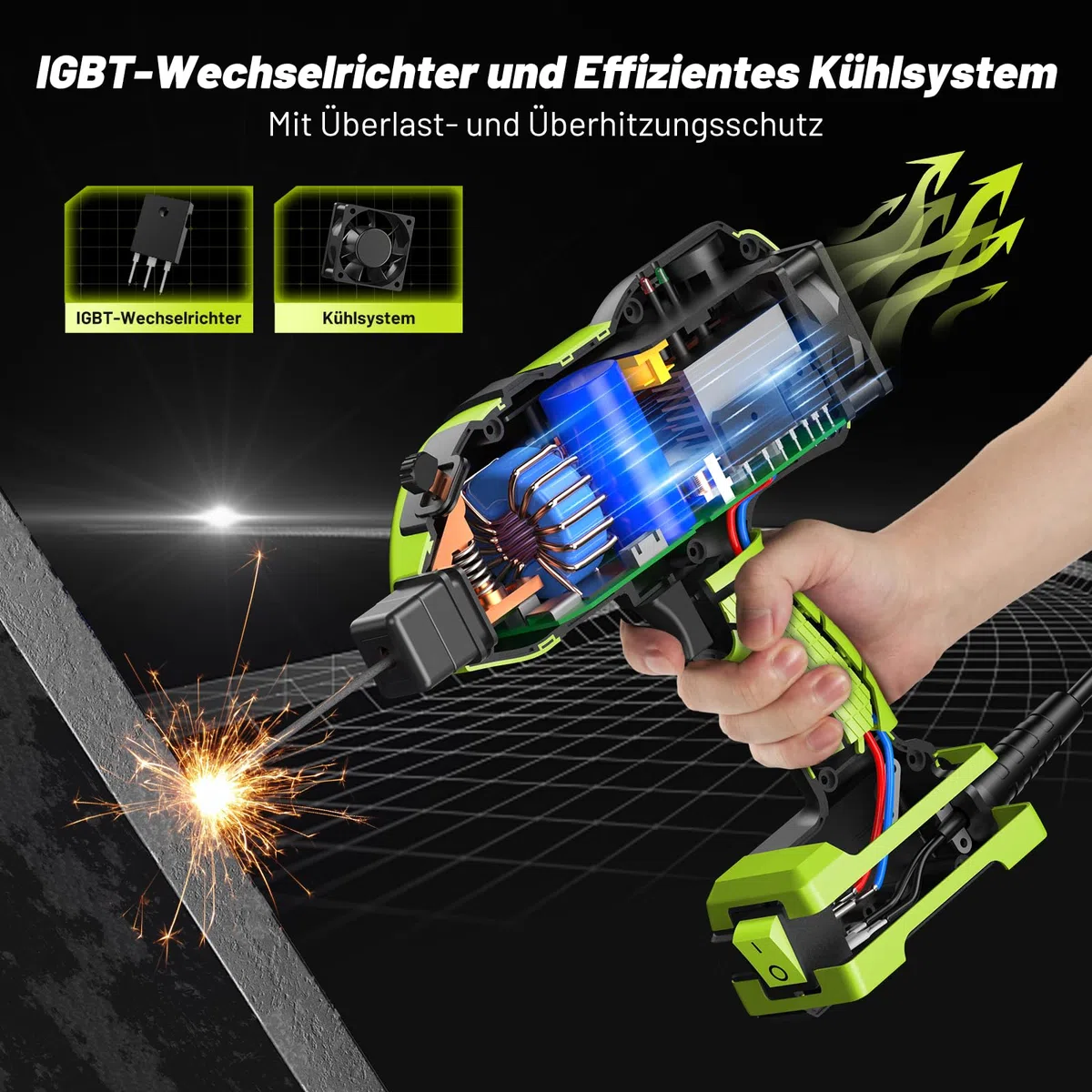 SEESII Handschweißgerät 220 V ARC Schweißgerät für 3,2mm bis 2,4 mm Drahtstangen (mit Schutzbrille) 120A Tragbar Elektroden Schweißgerät mit IGBT Wechselrichter 5 Variable, Lichtbogenschweißgeräte