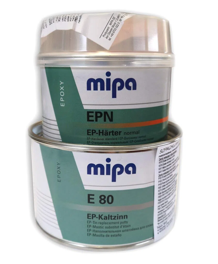 Mipa Set E 80 Kaltzinn 1KG + Härter 0,5KG 2K Epoxi Füllspachtel