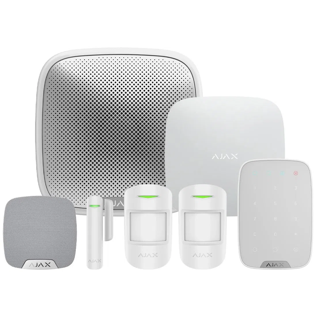 Ajax Systems – Smartes drahtloses Alarmsystem-Kit – einbaufertiges, haustierfreundliches Heimsicherheitsset mit Bewegungsmeldern, Straßensirenen und Tastatur, App-gesteuert, Bulgar-Alarm, offizielle