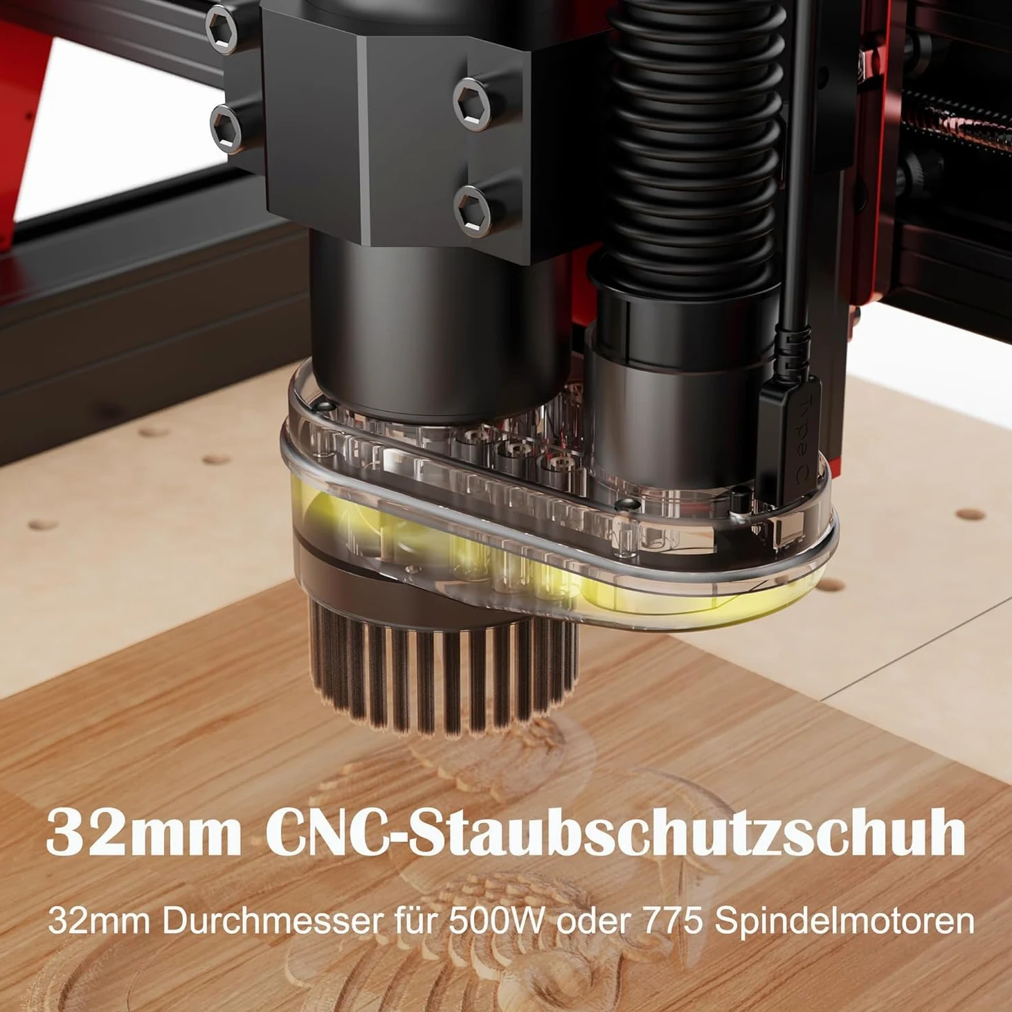Twotrees Tischstaubsauger für CNC-Schneiden und Holzbearbeitung, Luftfiltersystem und Starke Saugkraft 6000 Pa, großer 2,8-Liter-Staubsauger, kompatibel mit CNC-Maschine TTC 450, TTC 450 Pro-Serie
