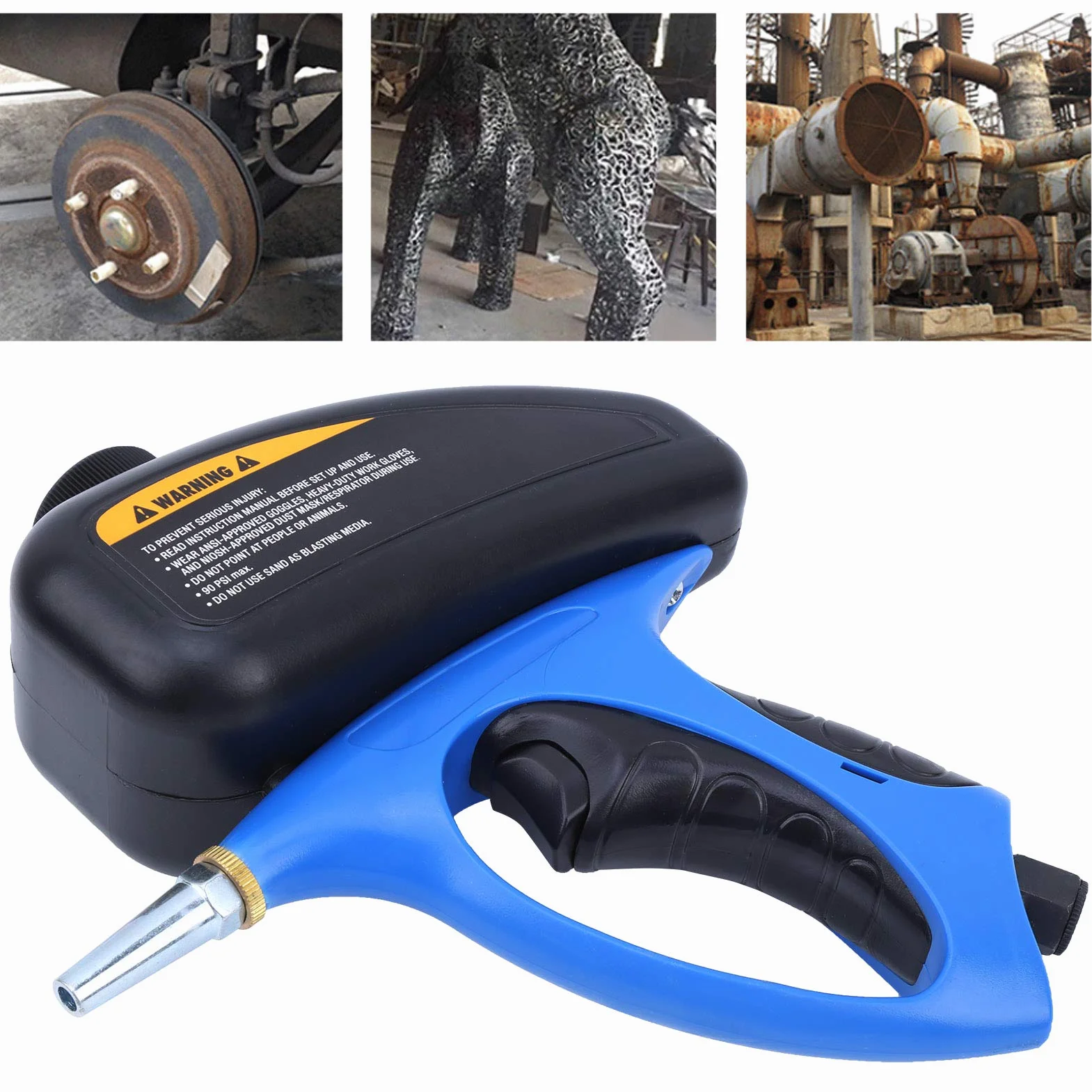 Sandstrahler, professioneller Anti-Rost-Sandstrahler Strahlmaschine handgehaltene Schwerkraftzufuhr Medienstrahlpistolen-Set tragbarer Sandstrahler kleine Düse pneumatischer Sandstrahler