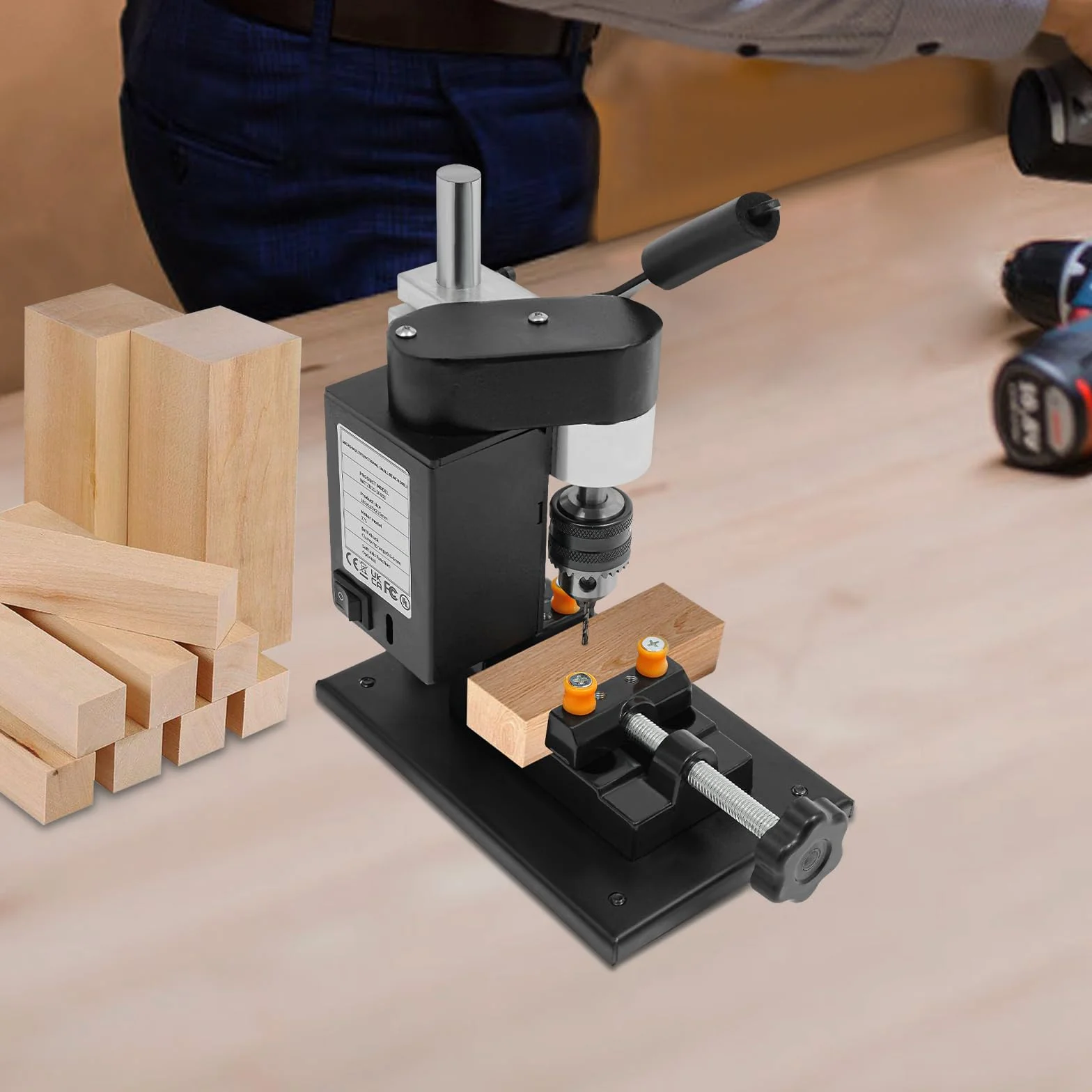 Mini-Bohrmaschine 0,6-6mm Bohrfutter Kupferkernmotor Tischbohrer mit Bankklemme Einstellbare Geschwindigkeit für Holz Kunststoff Metall präzise Bearbeitung einfache Handhabung