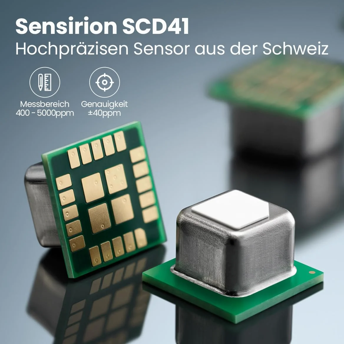 Newentor CO2 Messgerät, NDIR, 4 CO2-Konzentrationsstufen mit Alarm, Batteriebetrieb & USB-Anschluss, Schwarz