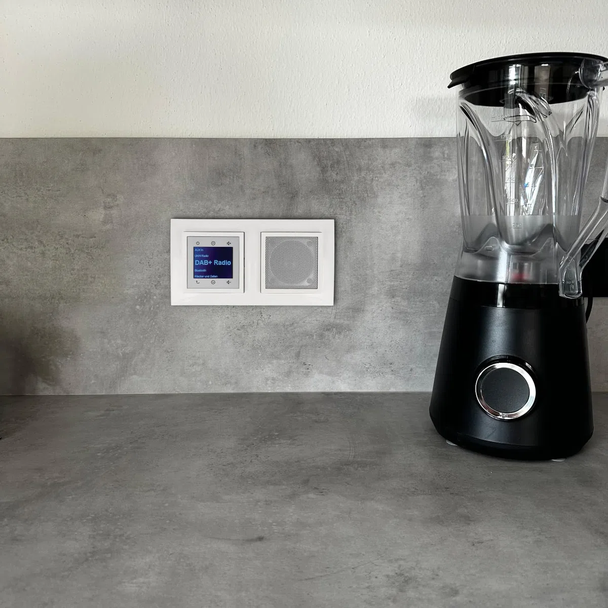 BERKER Unterputz DAB+ und Bluetooth Radio 30848989 mit Lautsprecher polarweiß glänzend mit 2fach Rahmen Berker 10128989 inkl. EBROM Phasenprüfer zur Montage der Geräte