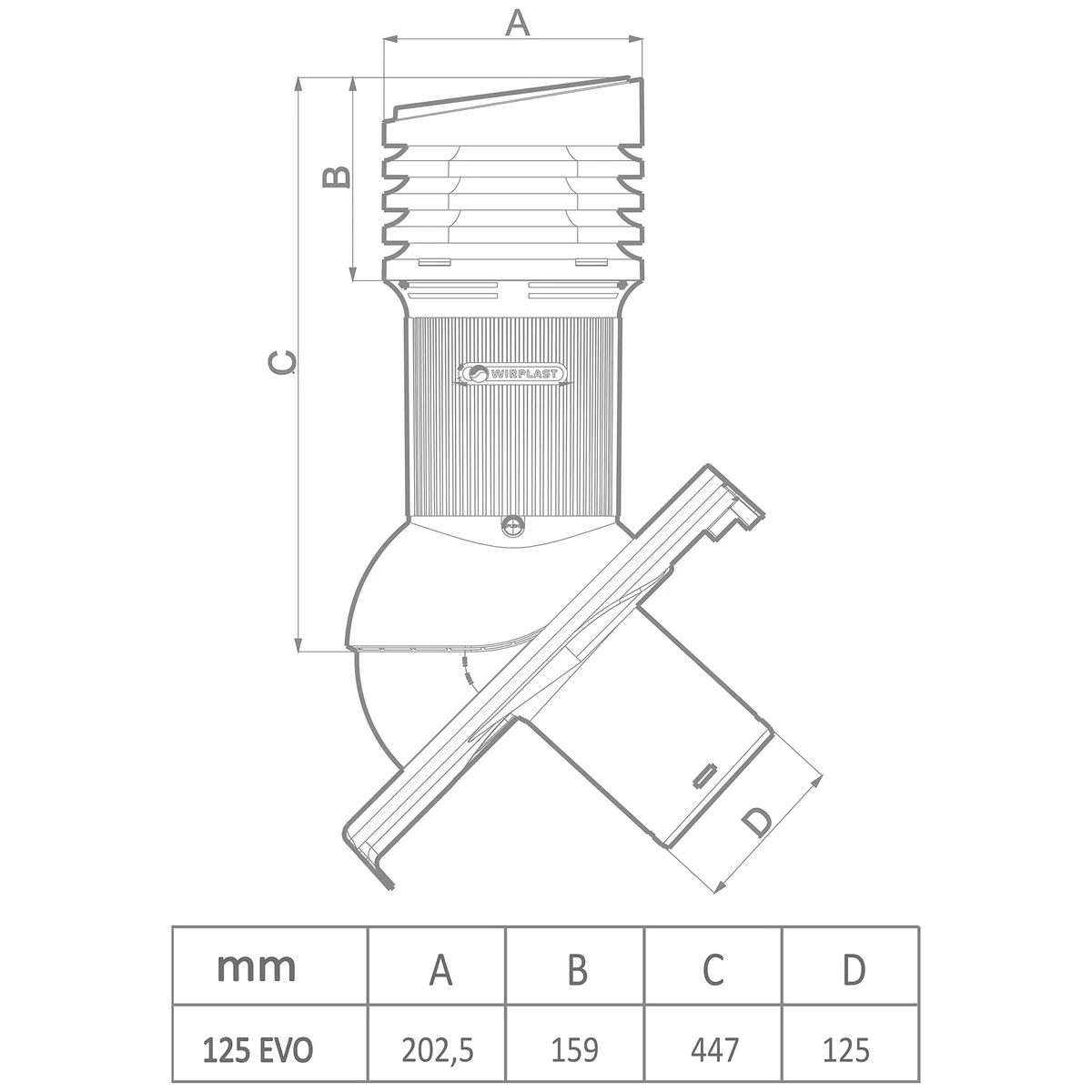 Entlüfterkamin EVO DN125 Koramic L15 Dachziegel Dachlüfter RAL 8004 Ziegelrot