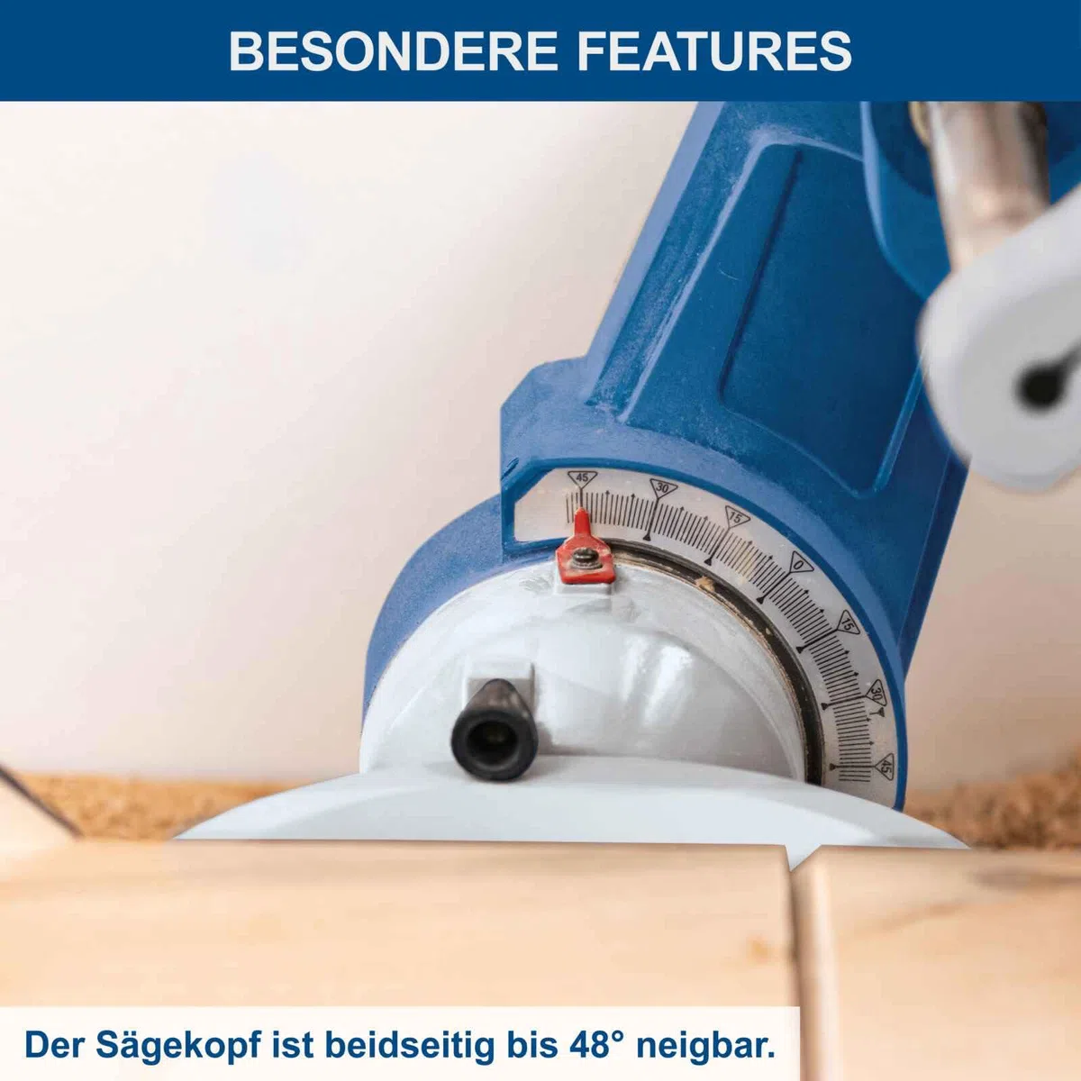 Scheppach Kappsäge HM305SL mit Laser | 180mm Schnitthöhe | 340mm Schnittlänge | 2000W | Ø305mm Sägeblatt | Softstart & Posaunenauszug | Beidseitig 48°neigbarer Sägekopf | Kapp-Zugsäge Gehrungssäge
