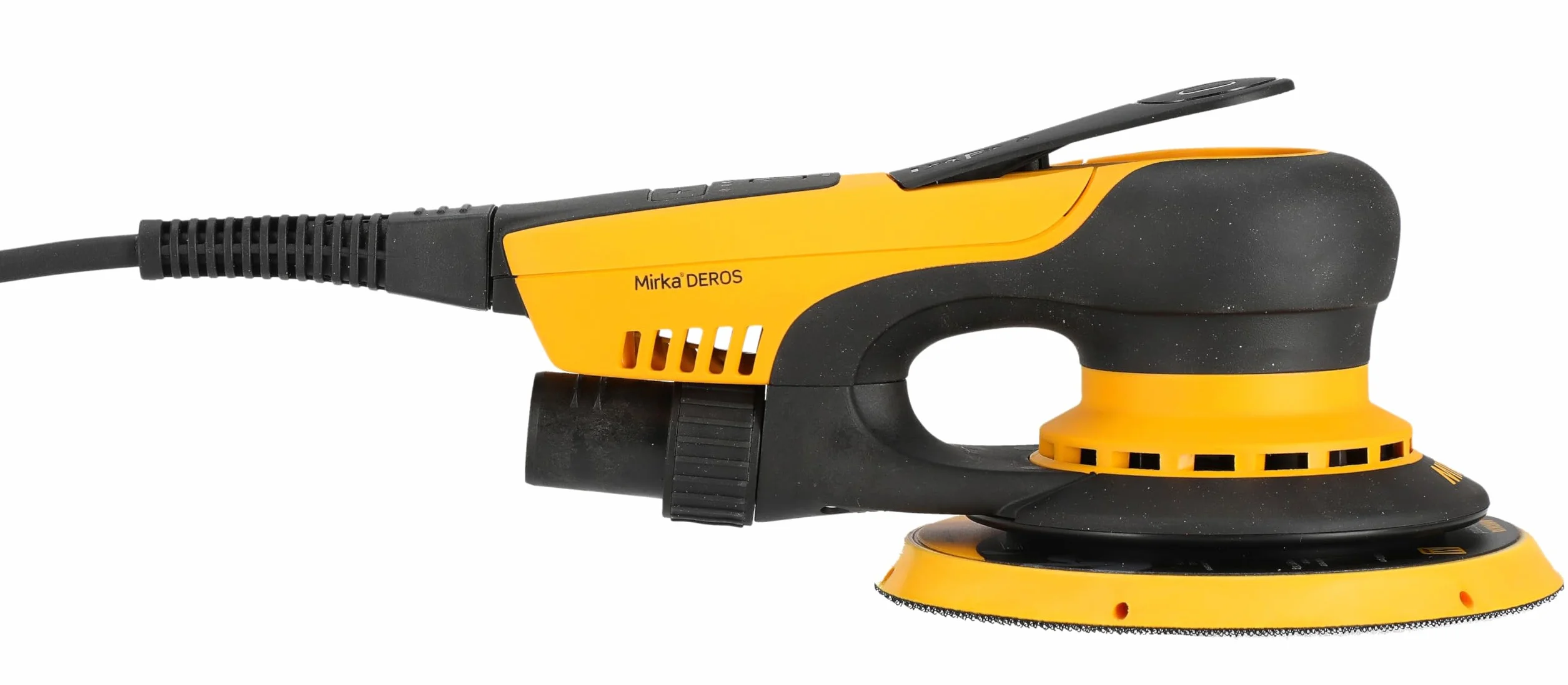 Mirka DEROS II 5650 Exzenter-Schleifer Schleifmaschine mit Absaugung für Ø 125 & 150mm Schleifpapier / 5,0mm Hub Maschine für staubfreies Schleifen von Holz, Trockenbau & Metall / MID5650404CA