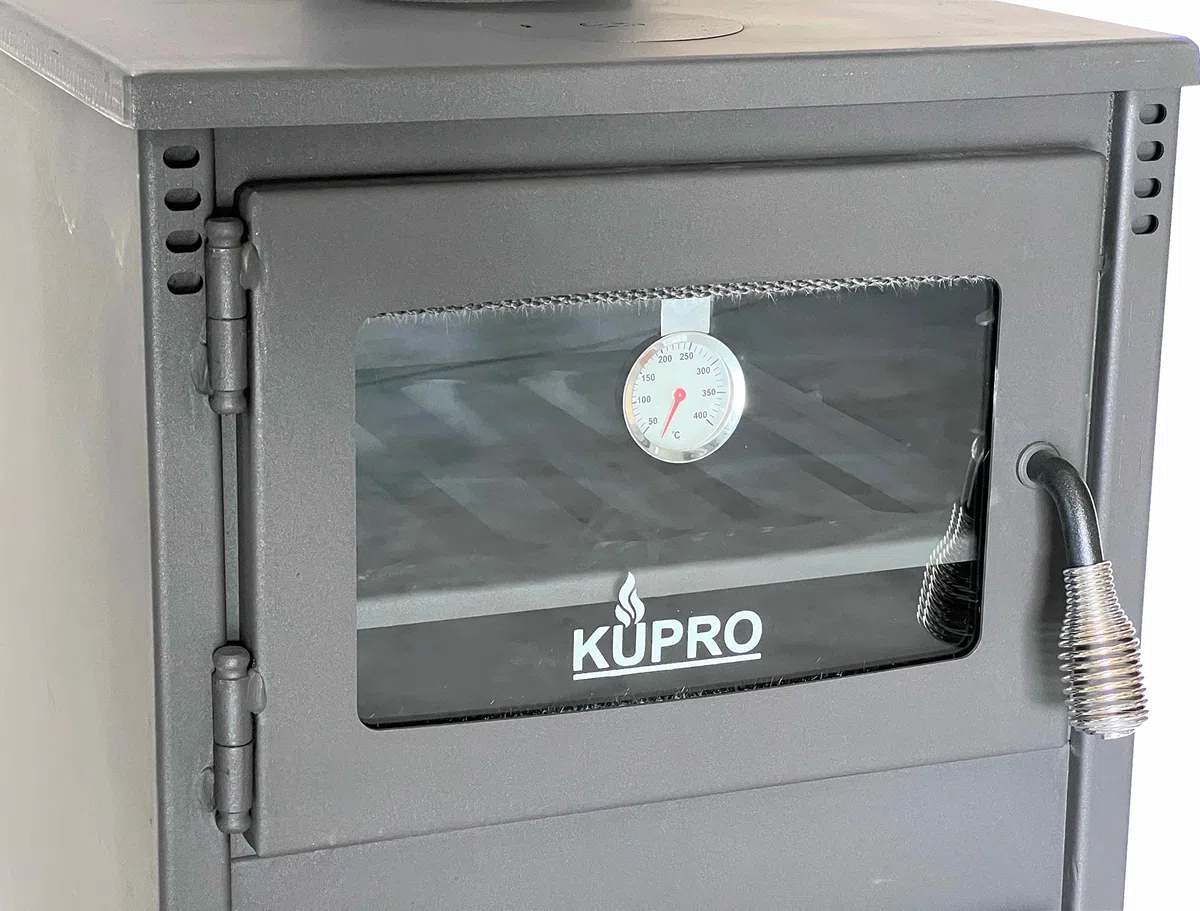 EEK A+ Kaminofen mit Backfach und Herdplatte Ever 2 Holzofen 7,85 kW Kamin Ofen Holz Werkstattofen Hüttenofen Heizofen