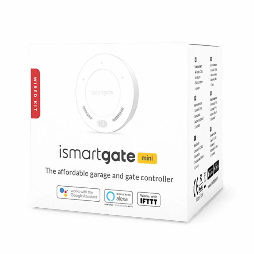 ismartgate Mini Smart WiFi Türöffner, kompatibel mit Amazon Alexa, Google Home, Samsung SmartThings und iFTTT (kabelgebundene Sensorversion)