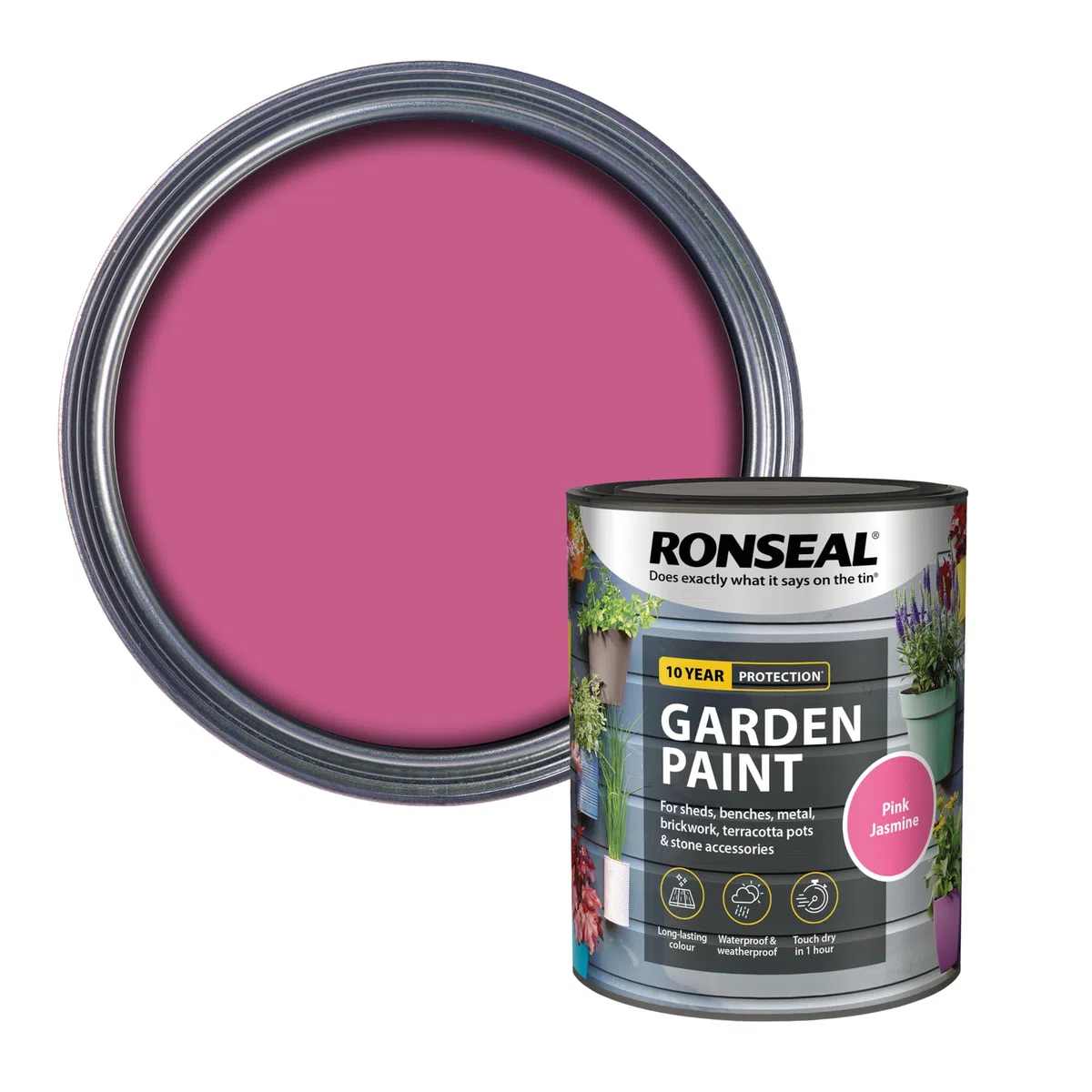 Ronseal RSLGPPJ750 GPPJ750 Gartenfarbe, Rosa Jasmin, 750 ml, 750 ml