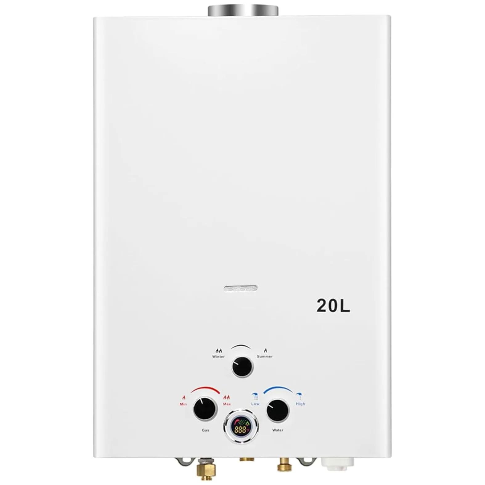 Gas Durchlauferhitzer, 20L Propan-Durchlauferhitzer mit Batteriezündung, Durchlauferhitzer Tankless Water Heater mit Digitalanzeige, Multi-Schutz[Energieklasse A]
