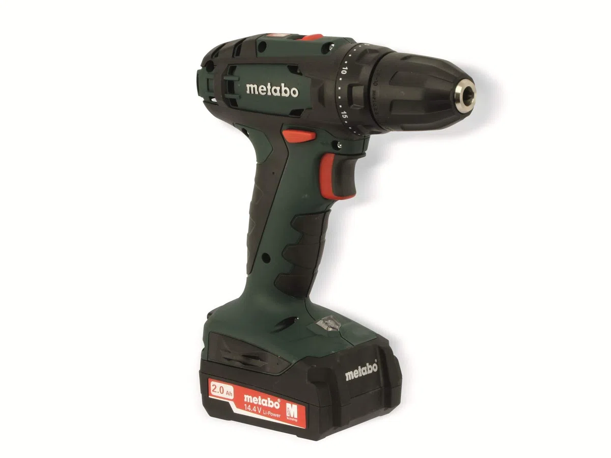 Metabo 60220688 Akkuschrauber BS 14.4 Set 14.4 V, 2x 2Ah Li-Ion Akkus, inkl. Ladegerät, im Kunststoffkoffer