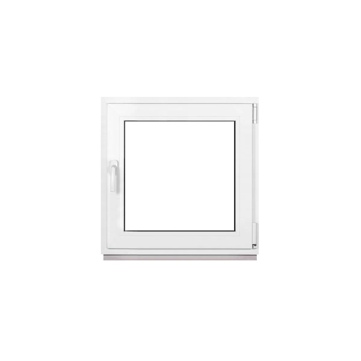 Kellerfenster Fenster Kunststofffenster Weiß Breite x Höhe 80 x 80 cm (800 x 800 mm) 2-fach (32 mm) Dreh Kipp DIN Rechts - Premium - Alle Größen
