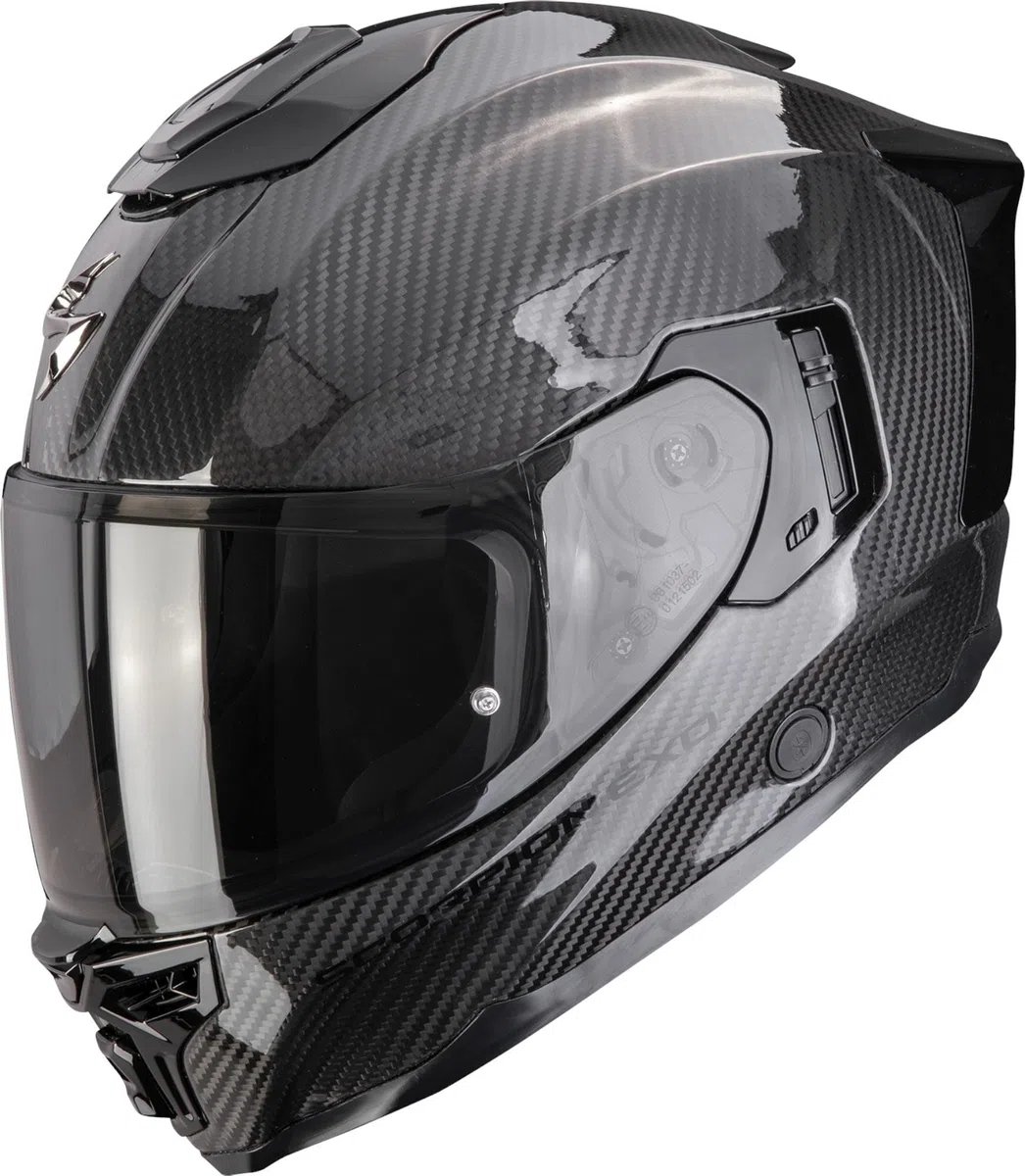Scorpion EXO-1500 Carbon Air Integralhelm Carbon Ultra TCT schwarz ECE 22.06 Visier klar + getönt Pinlock MaxVision AirFit Innenausstattung KwikWick3