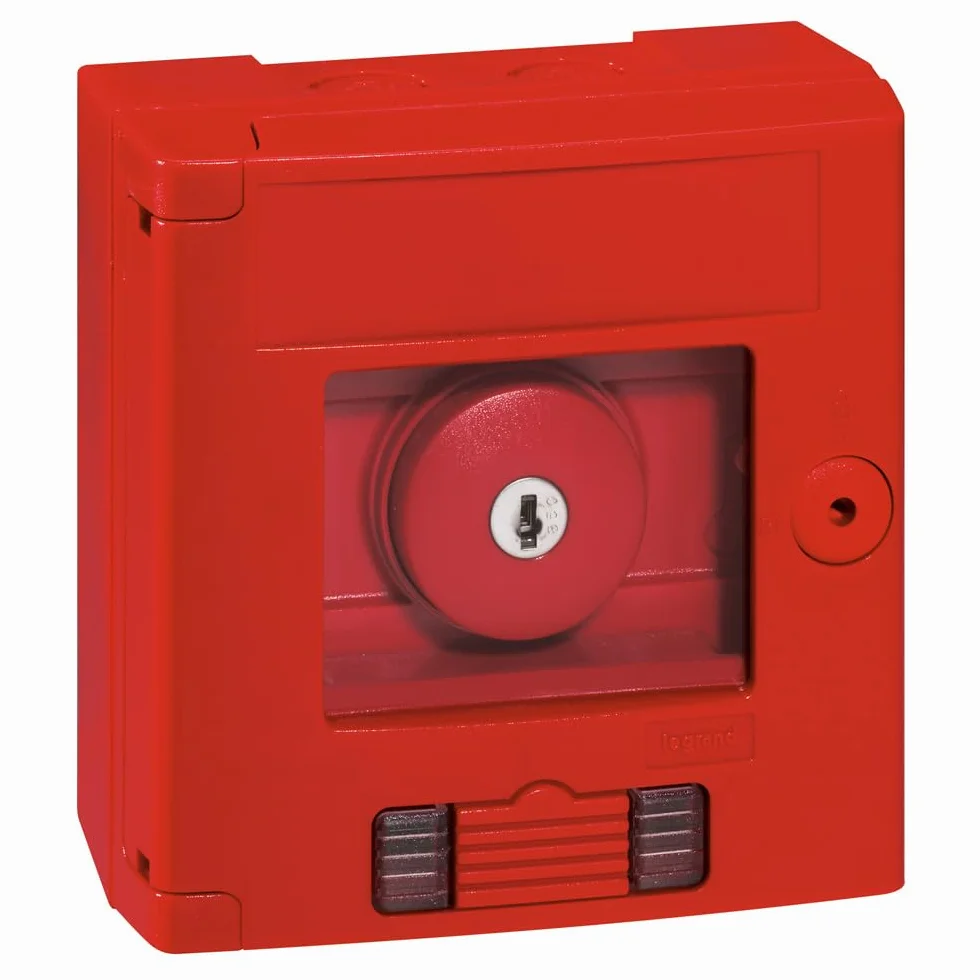 LEGRAND, Sicherheitskasten (rot) IP 44 - IK 07 mit Pilz-Schlüsseltaster und LED-Leuchtmelder , 038009