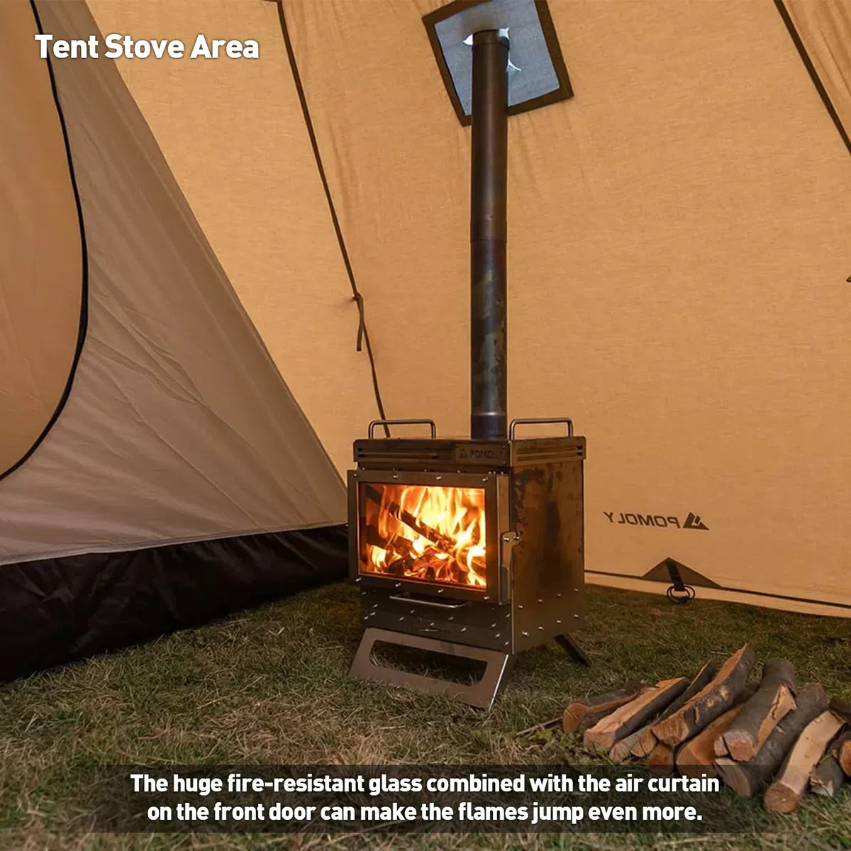 Dweller Edelstahl-Holzofen, Outdoor-Kamin für heißes Zelt, Camping