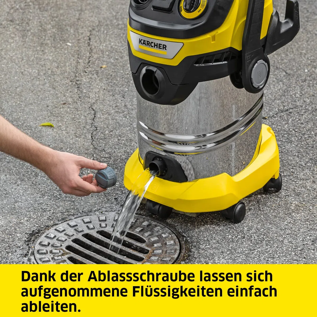Kärcher Nass-/Trockensauger WD 6 P S V-30/8/35/T, mit extra langem 8 m Kabel & 3,5 m Saugschlauch für maximale Reichweite, inkl. Steckdose, Flachfaltenfilter, Filterbox, 1.300 W, 30l Edelstahlbehälter