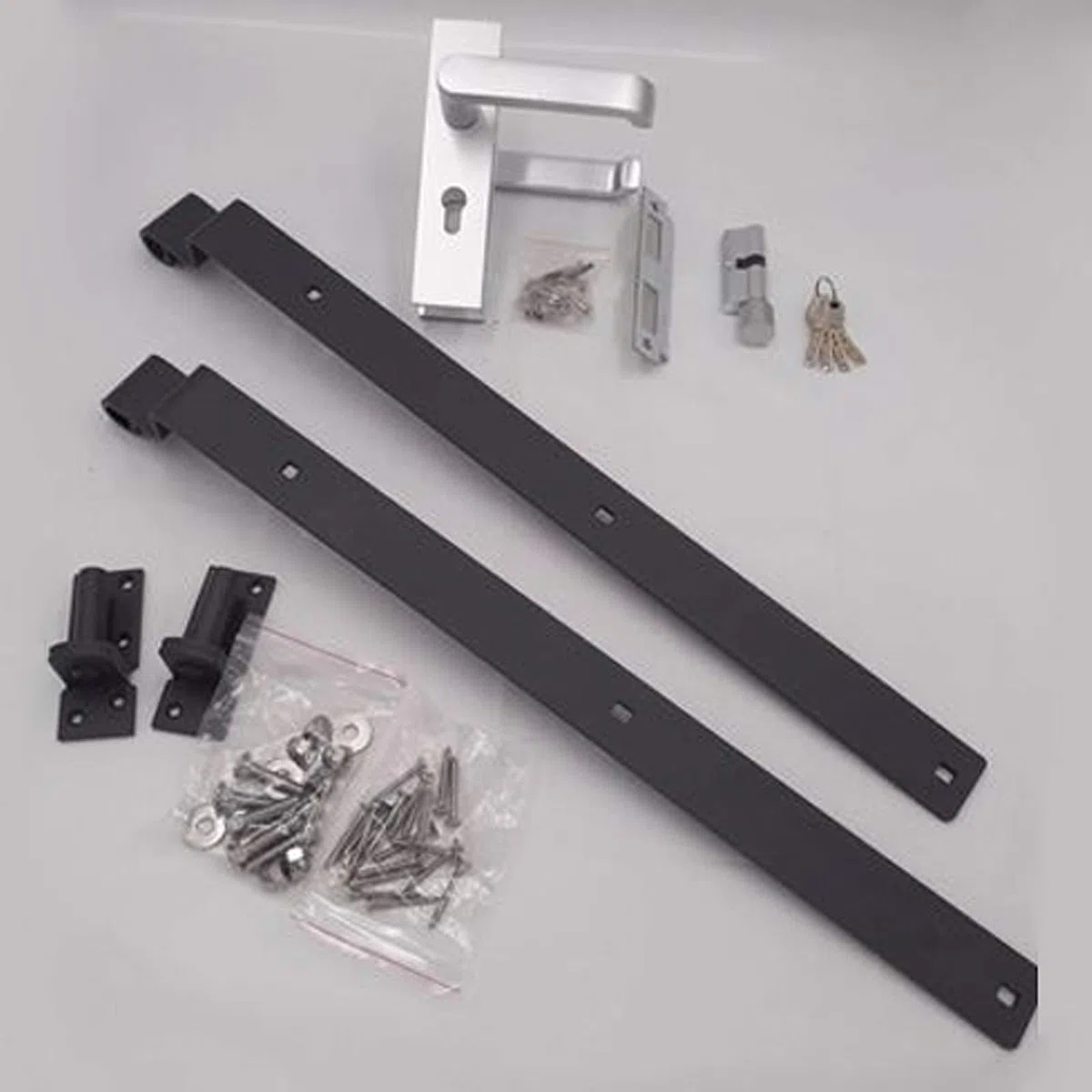 HORI Gartentor für WPC-Lamellenzaun I Zauntor aus WPC I Passend zu HORI-WPC-Zäunen I Anschlag DIN links oder rechts I Inkl. Pfosten, Türdrücker, Beschläge, Aluanschlag I In 3 Farben: - grau - zum