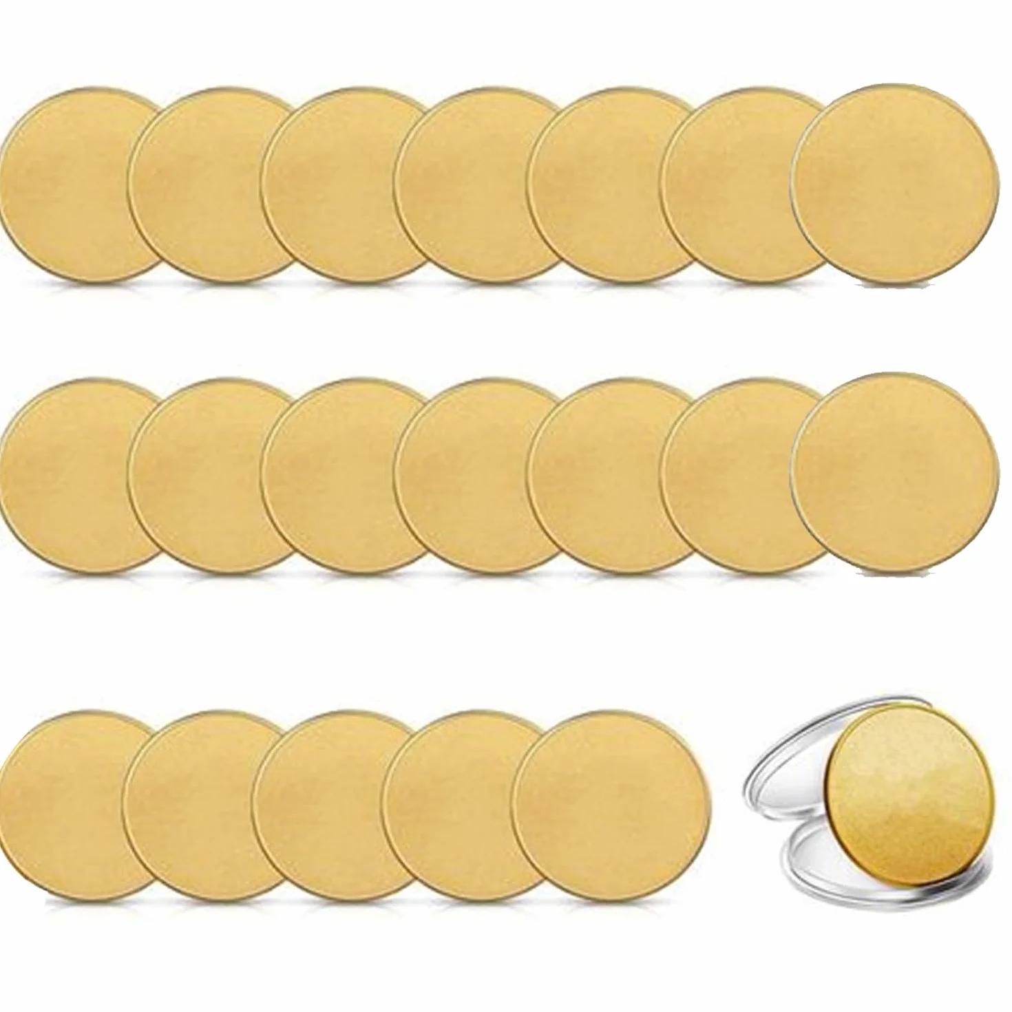 20 Stück Messing Rohling Münze, 40MM DIY Brass Coin, TOOSOAR Material für Faserlaser-Gravurmaschine