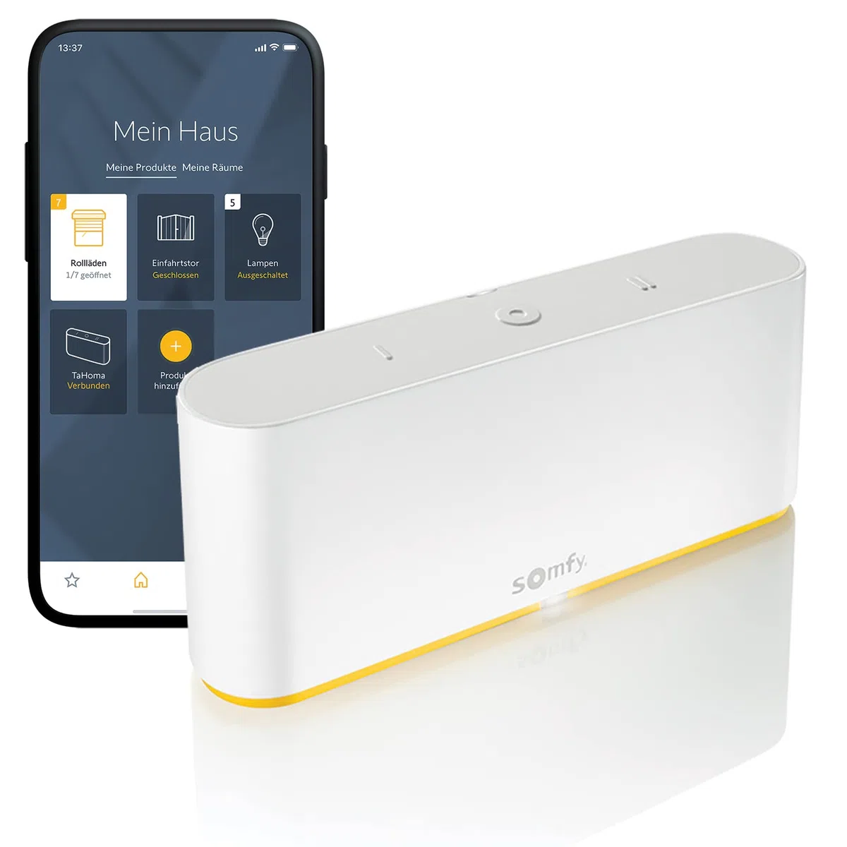Somfy - Box domotique Tahoma Switch | Centralise et Pilote Vos Volets roulants et équipements connectés | Contrôle à Distance Via l'application ou Un Assistant Vocal | Compatible IO, RTS & Zigbee | Kompatibel mit io, RTS, HomeKit und Zigbee 3.0. Für ein i