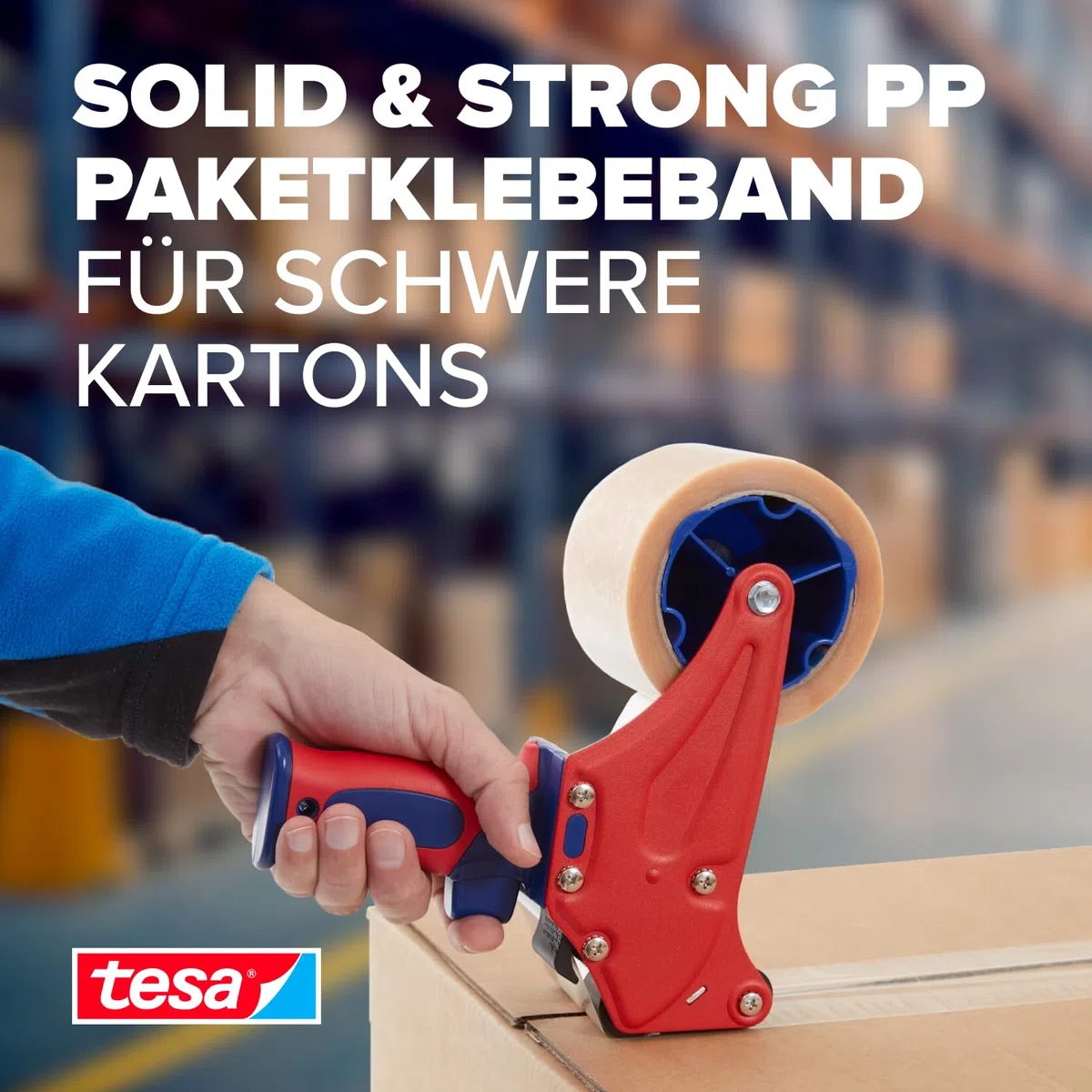 tesa tesapack Solid & Strong im 6er Pack - leise abrollbares Paketband - Packband zum sicheren Verschließen von Paketen - 6 Rollen je 66 m x 50 mm - transparent