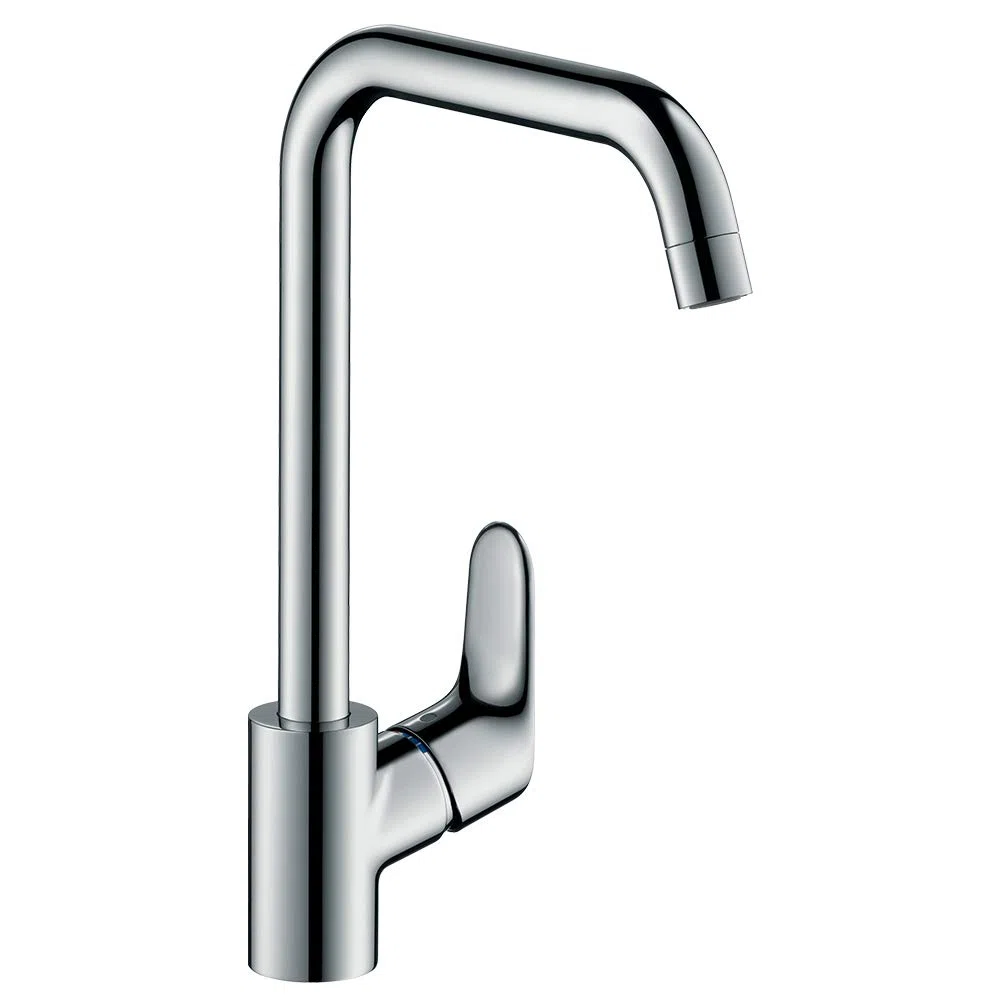 hansgrohe Focus M41 - Küchenarmatur, 1 Stahlart, Wasserhahn Küche mit Auslaufhöhe 260 mm, Mischbatterie Küche 360° schwenkbar, Chrom, 31820000