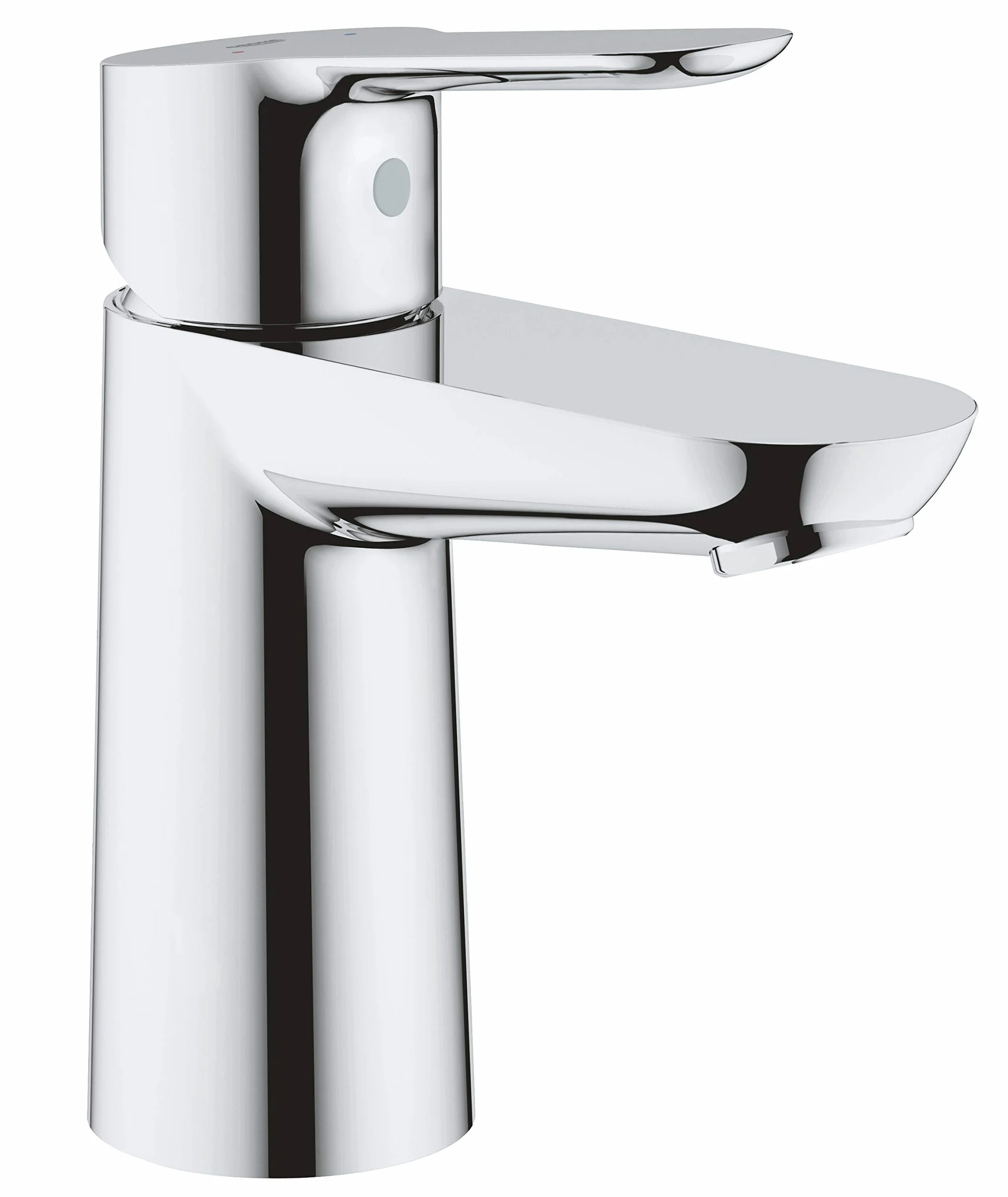 GROHE BauEdge, Waschtischarmatur, wassersparend (Wasserhahn für das Bad, 15cm hoch, mit Keramikkartusche, einfache Installation am Waschbecken), chrom, 23330000
