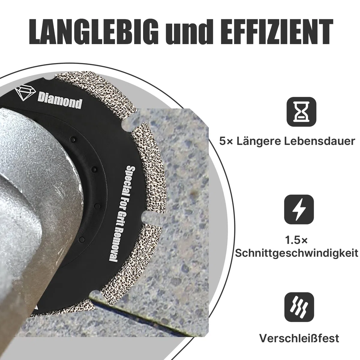 4 Stück Diamant Halbkreisförmige Multifunktionswerkzeug, 76mm Halbrund Multitool Sägeblätter Oszillationswerkzeug für Keramikfliesen, Hohlziegel, Zement, weiche Fliesen, Mauerwerk