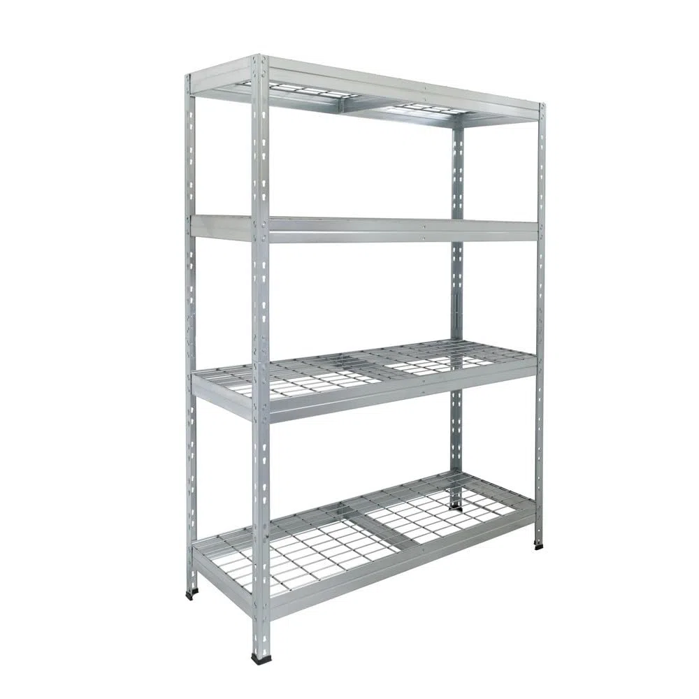 HEMMDAL Outdoor-Weitspannregal - 1.200 kg Tragkraft - HxBxT 180 x 120 x 45 cm - Steckregal mit 4 höhenverstellbaren Böden - 400 kg max. Fachlast - TÜV geprüft - Schwerlastregal aus verzinktem Stahl