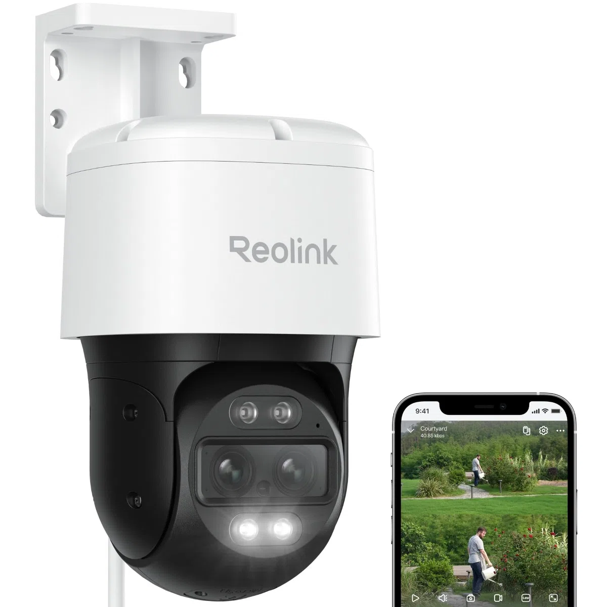 Reolink 4K 8MP PTZ PoE Überwachungskamera Außen mit Dual-Objektiv, 6X Hybridzoom, 355°/90° Schwenkbar, Auto-Tracking, Farbnachtsicht, Personen-/Fahrzeug-/Tiererkennung, 2-Wege-Audio, TrackMix PoE