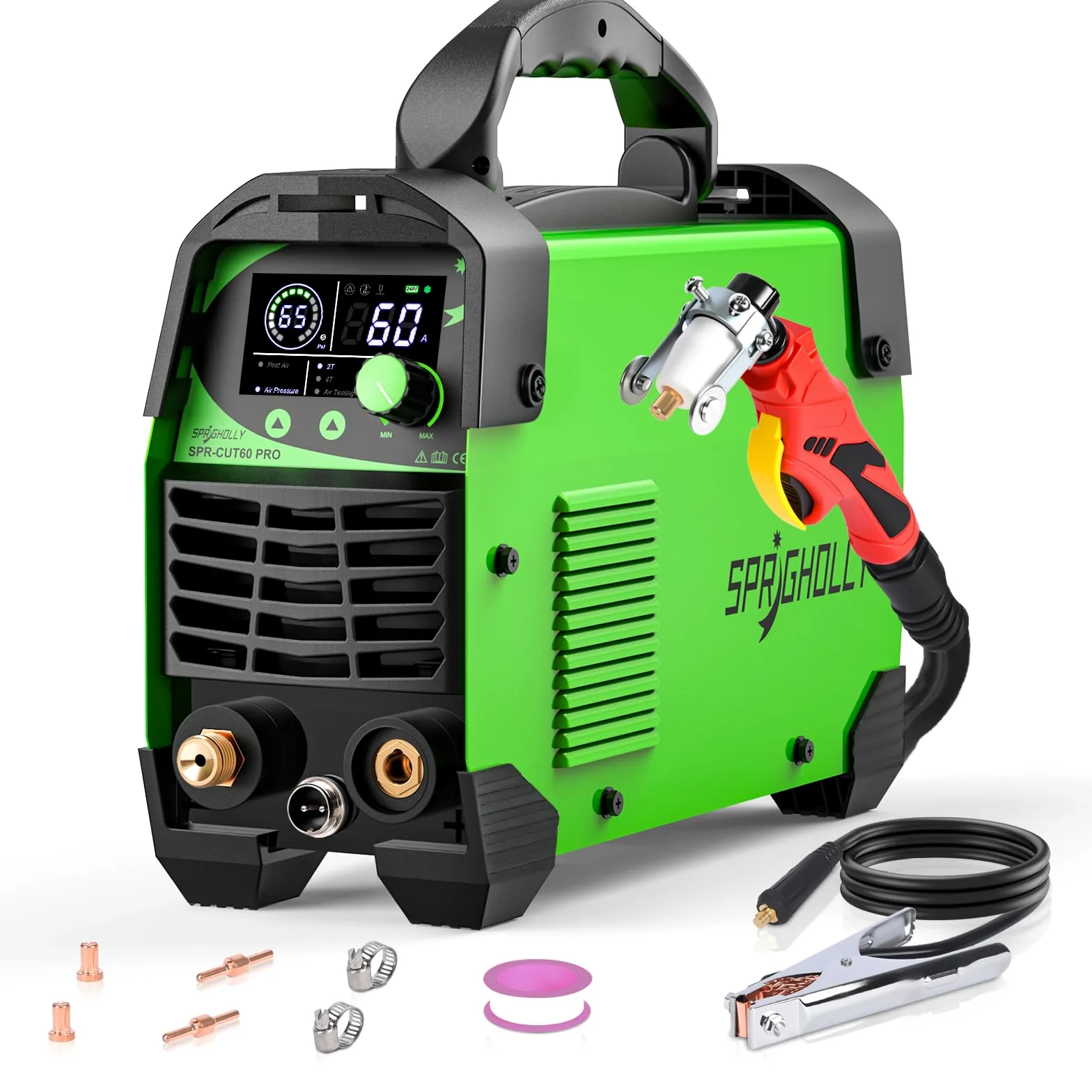 CUT60 PRO 60A IGBT Plasmaschneider 240V - Maximale Schnittstärke 16mm, sauberer Schnitt 10mm - LED-Digitaldisplay, 2T/4T Modus, Überlastschutz, einfacher Start