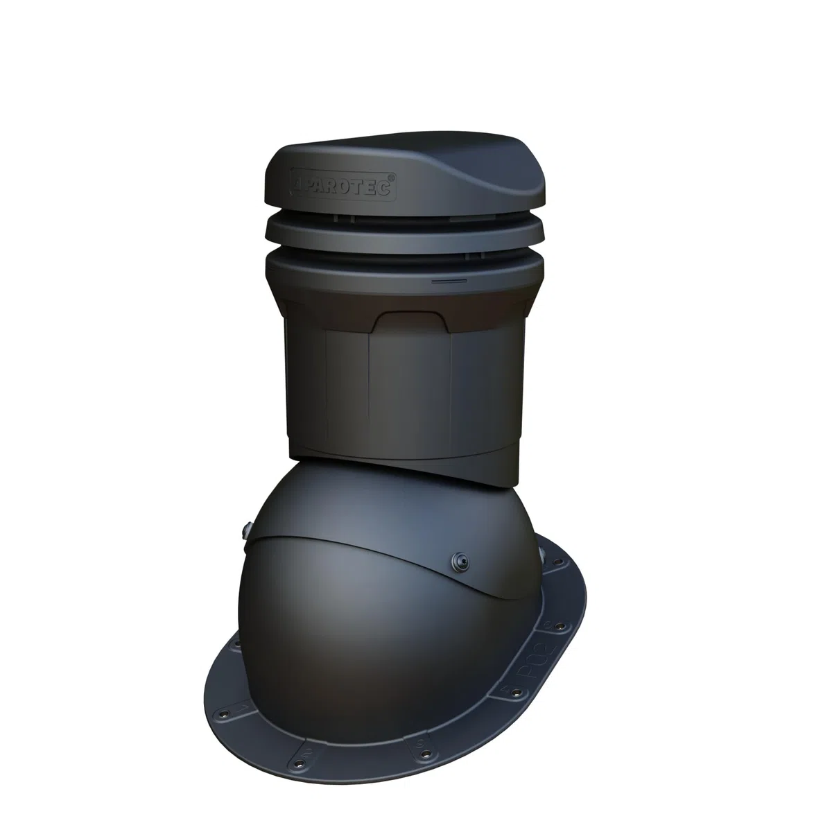 Parotec Entlüftungskamin DN 125 mm – niedrige 325 mm – passiv Dachlüfter für PLATTDACH/TRAPEZBLECH/DOPPELFALZBLECH Dachziegel – Dachentlüftung | Lüftungsziegel – RAL 7016 Anthrazit